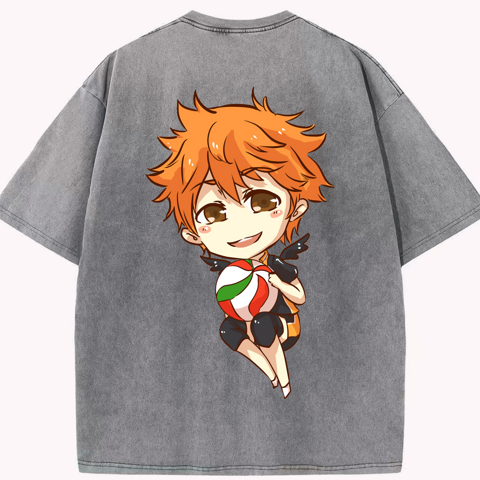 （画像用） ハイキュー!! Haikyu!! 綿100% ヴィンテージ風 半袖Tシャツ（背面プリント）