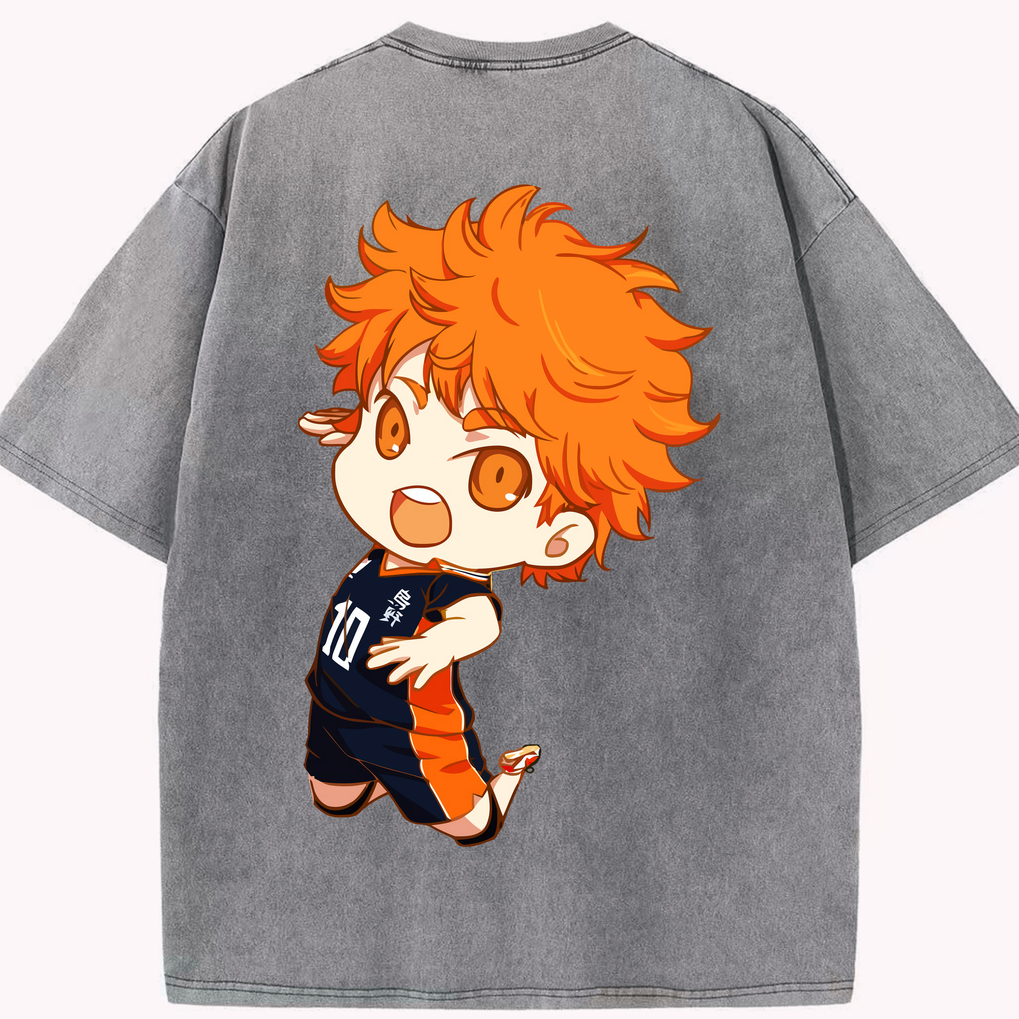 （画像用） ハイキュー!! Haikyu!! 綿100% ヴィンテージ風 半袖Tシャツ（背面プリント）