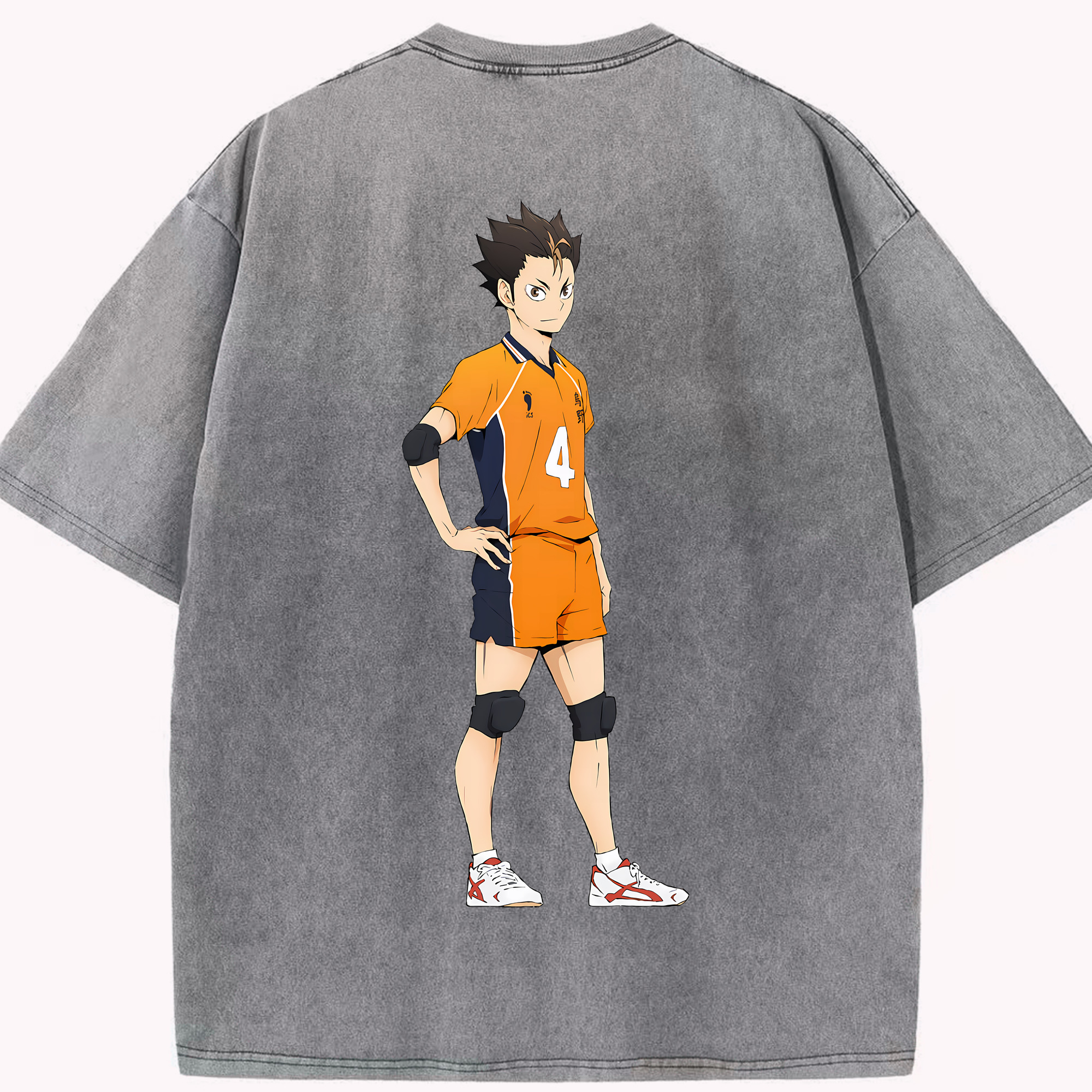 （画像用） ハイキュー!! Haikyu!! 綿100% ヴィンテージ風 半袖Tシャツ（背面プリント）