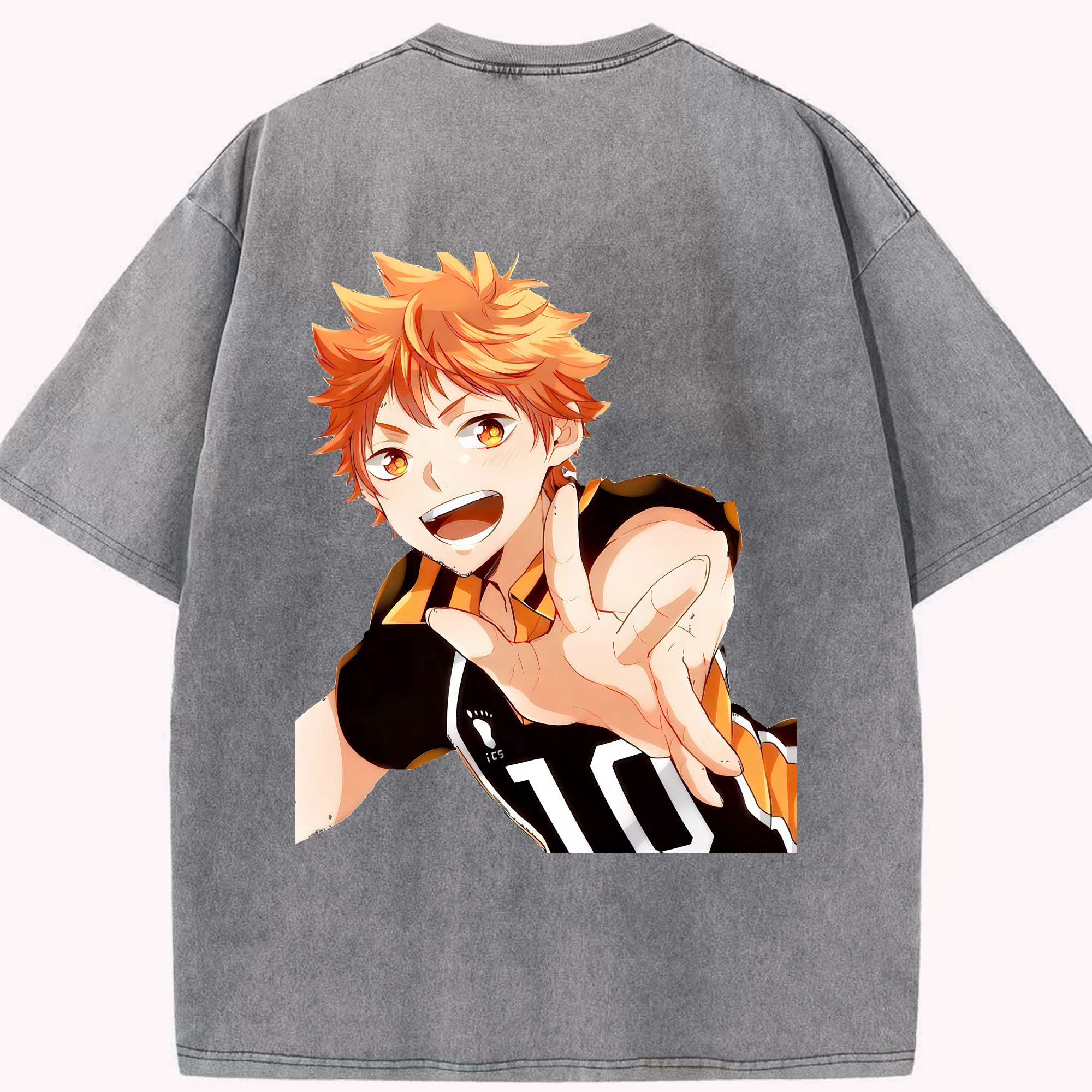（画像用） ハイキュー!! Haikyu!! 綿100% ヴィンテージ風 半袖Tシャツ（背面プリント）
