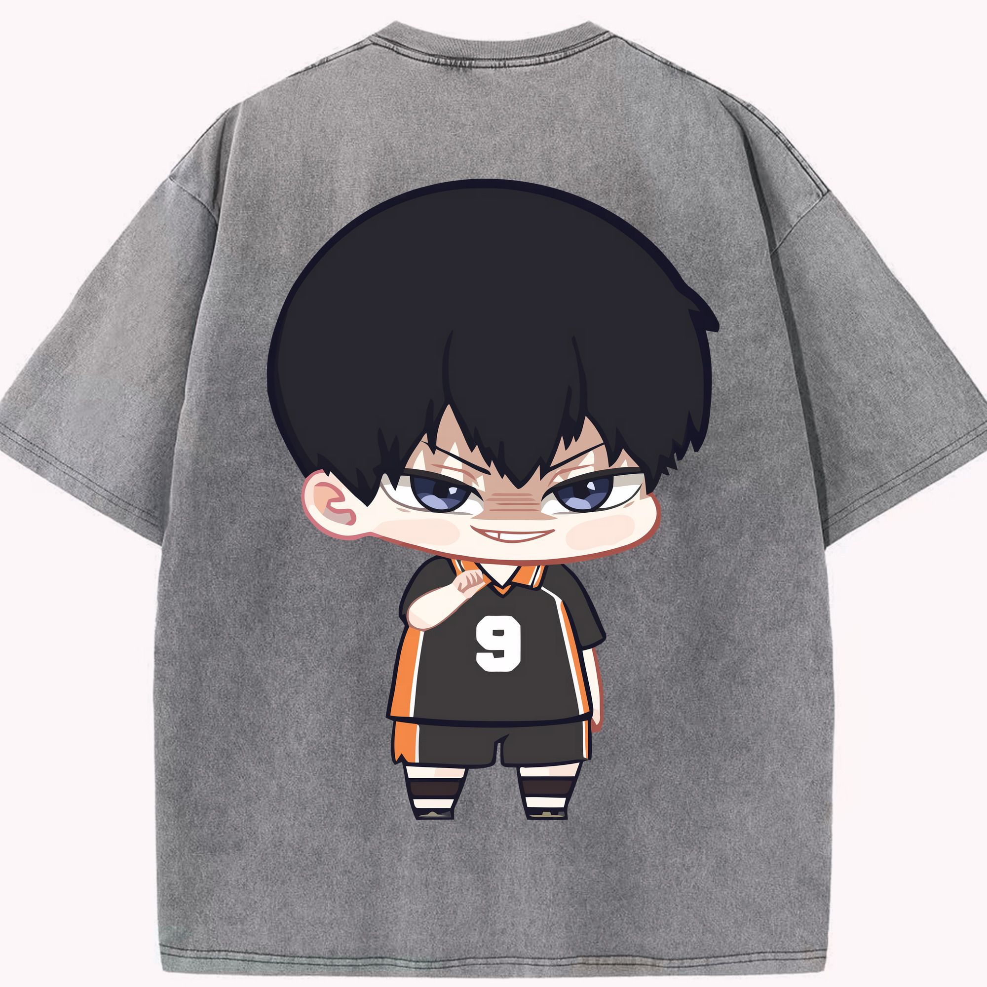 （画像用） ハイキュー!! Haikyu!! 綿100% ヴィンテージ風 半袖Tシャツ（背面プリント）