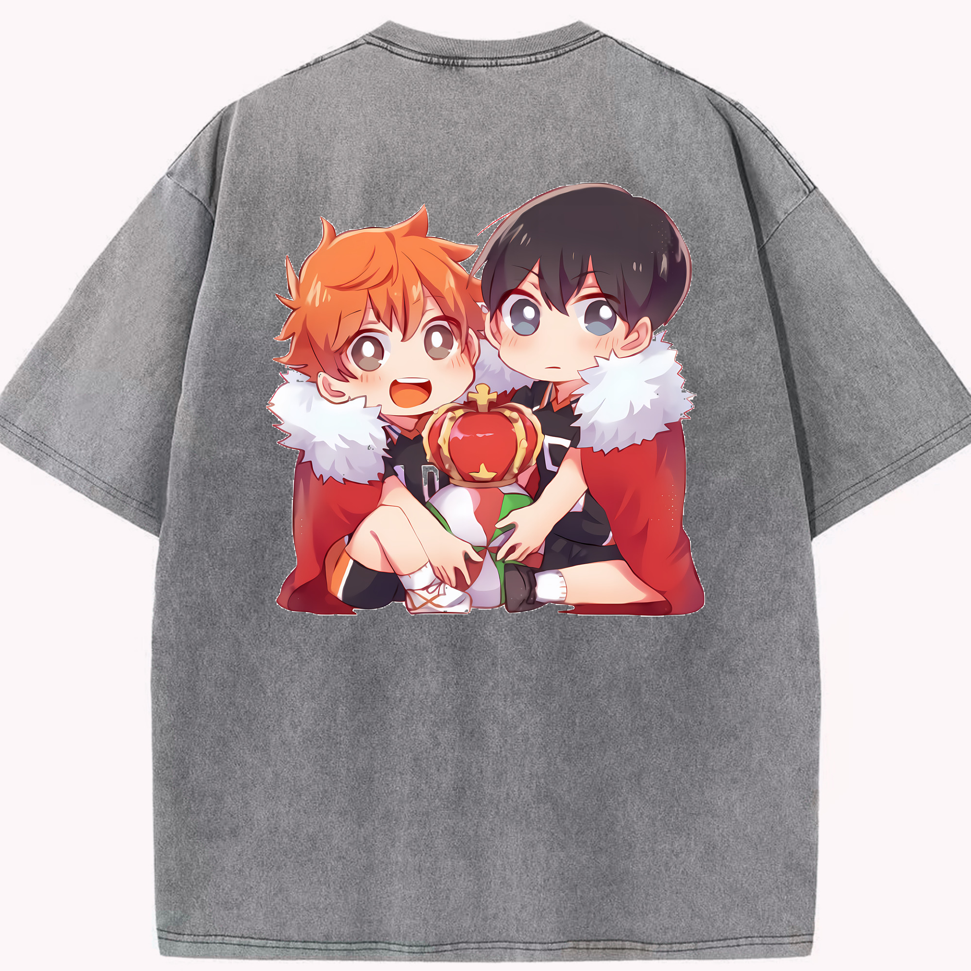（画像用） ハイキュー!! Haikyu!! 綿100% ヴィンテージ風 半袖Tシャツ（背面プリント）