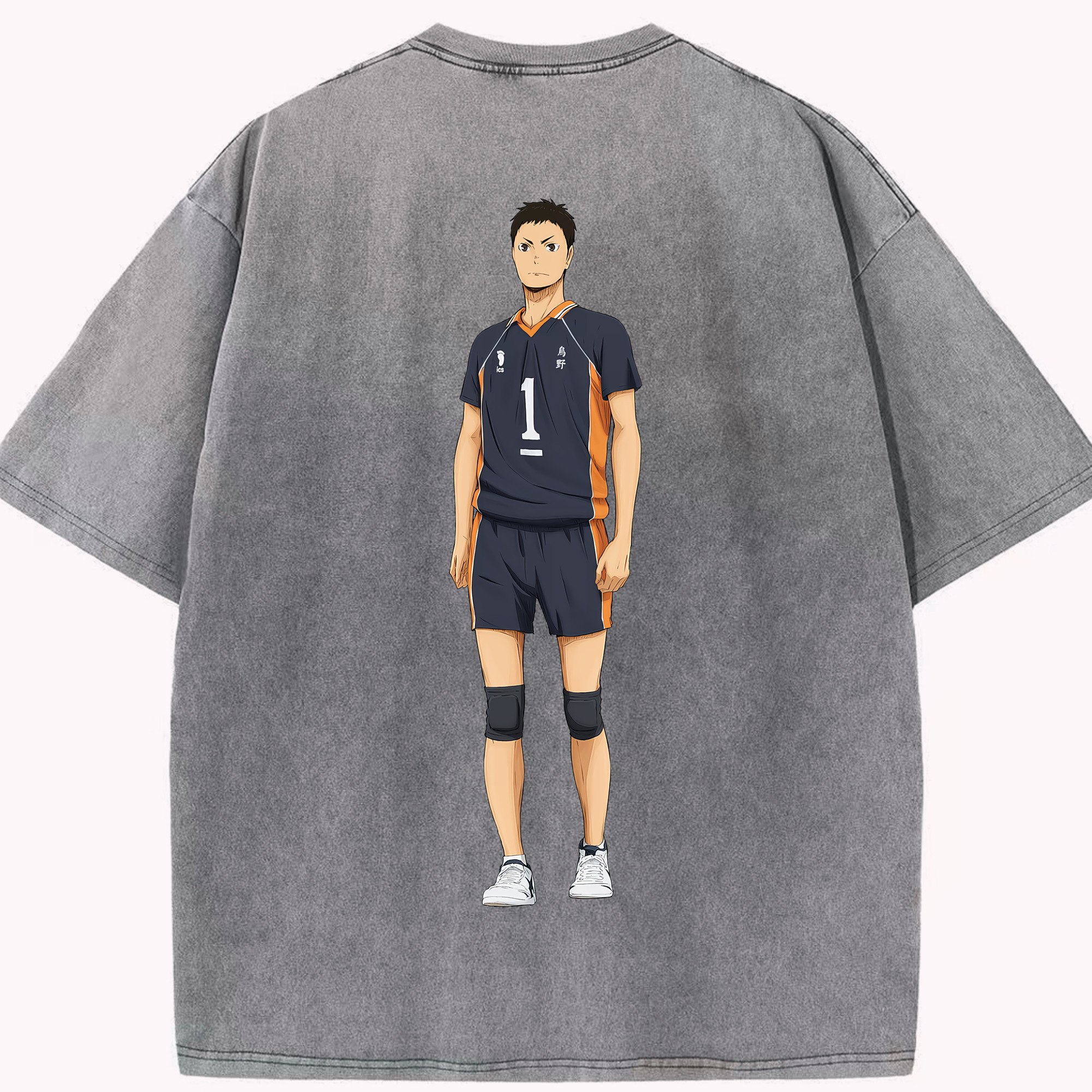 （画像用） ハイキュー!! Haikyu!! 綿100% ヴィンテージ風 半袖Tシャツ（背面プリント）