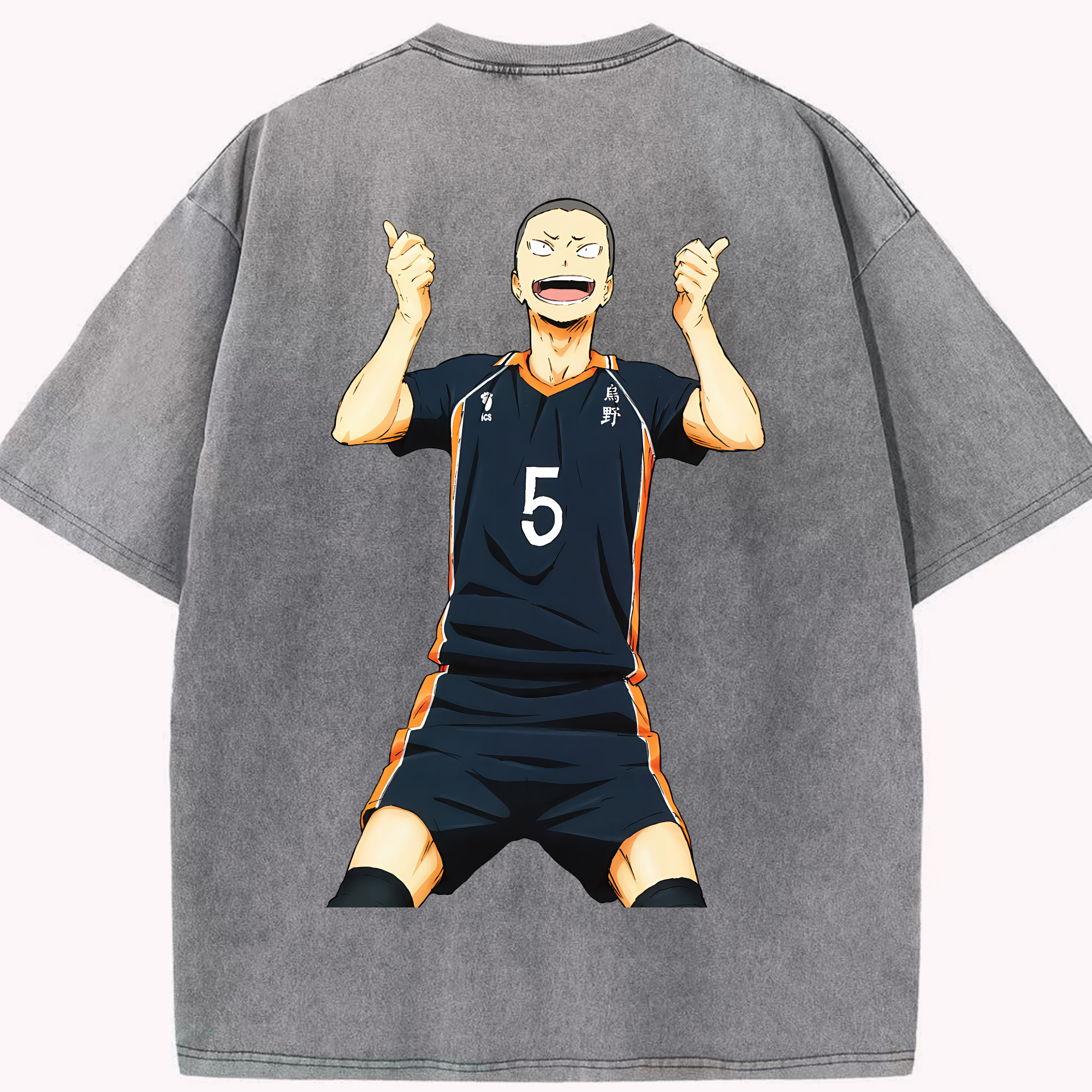 （画像用） ハイキュー!! Haikyu!! 綿100% ヴィンテージ風 半袖Tシャツ（背面プリント）