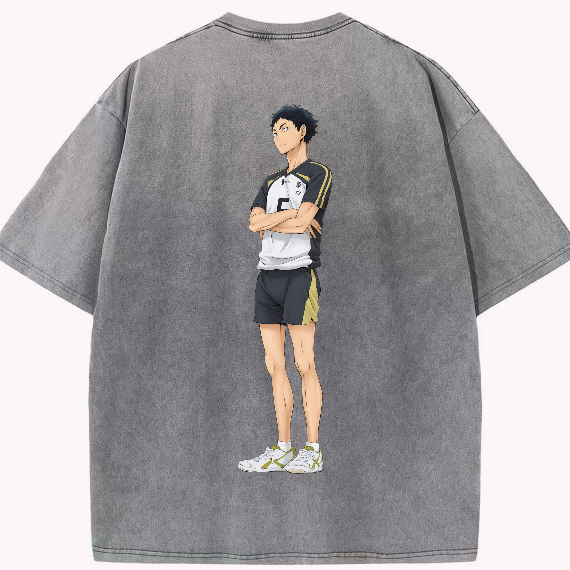 （画像用） ハイキュー!! Haikyu!! 綿100% ヴィンテージ風 半袖Tシャツ（背面プリント）