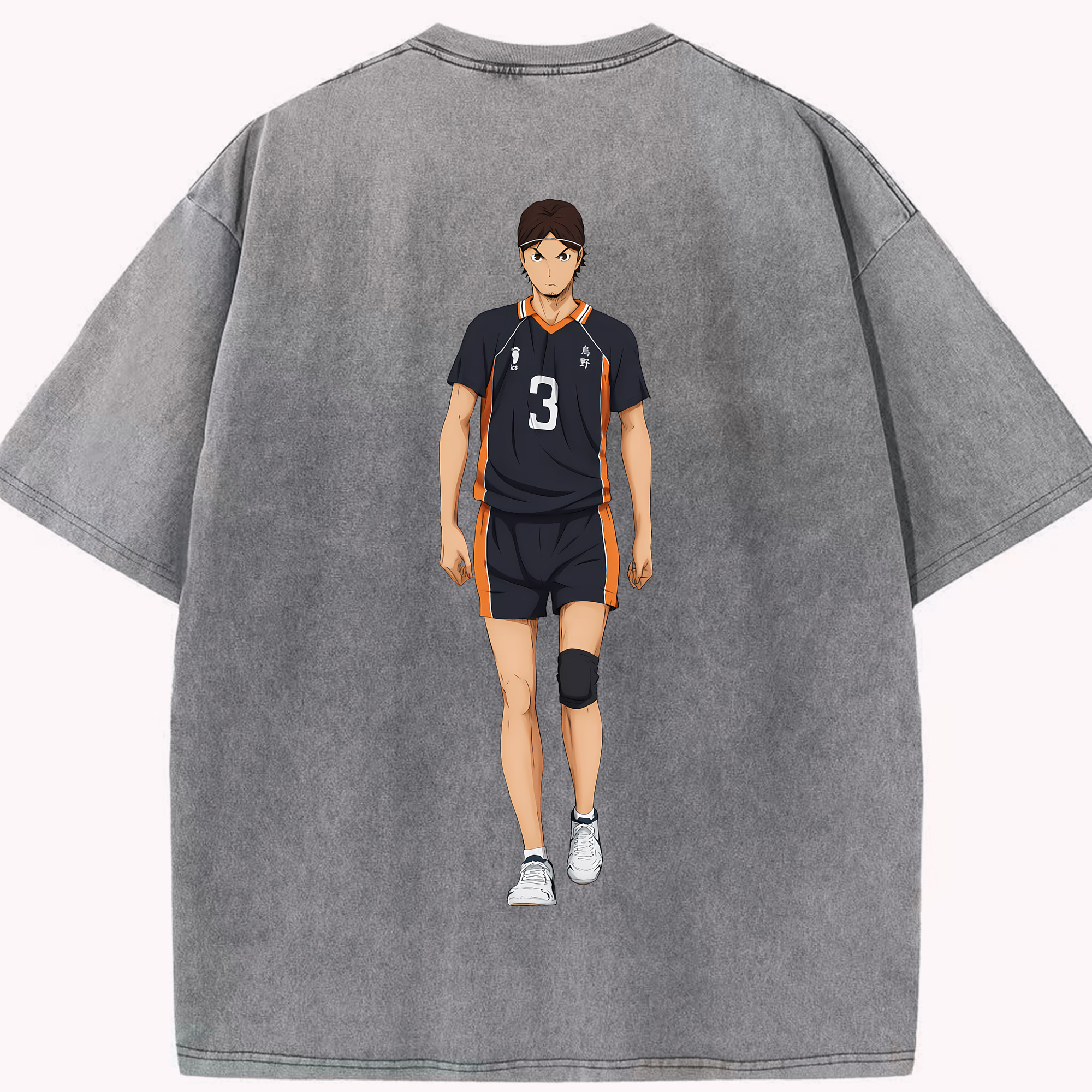 （画像用） ハイキュー!! Haikyu!! 綿100% ヴィンテージ風 半袖Tシャツ（背面プリント）