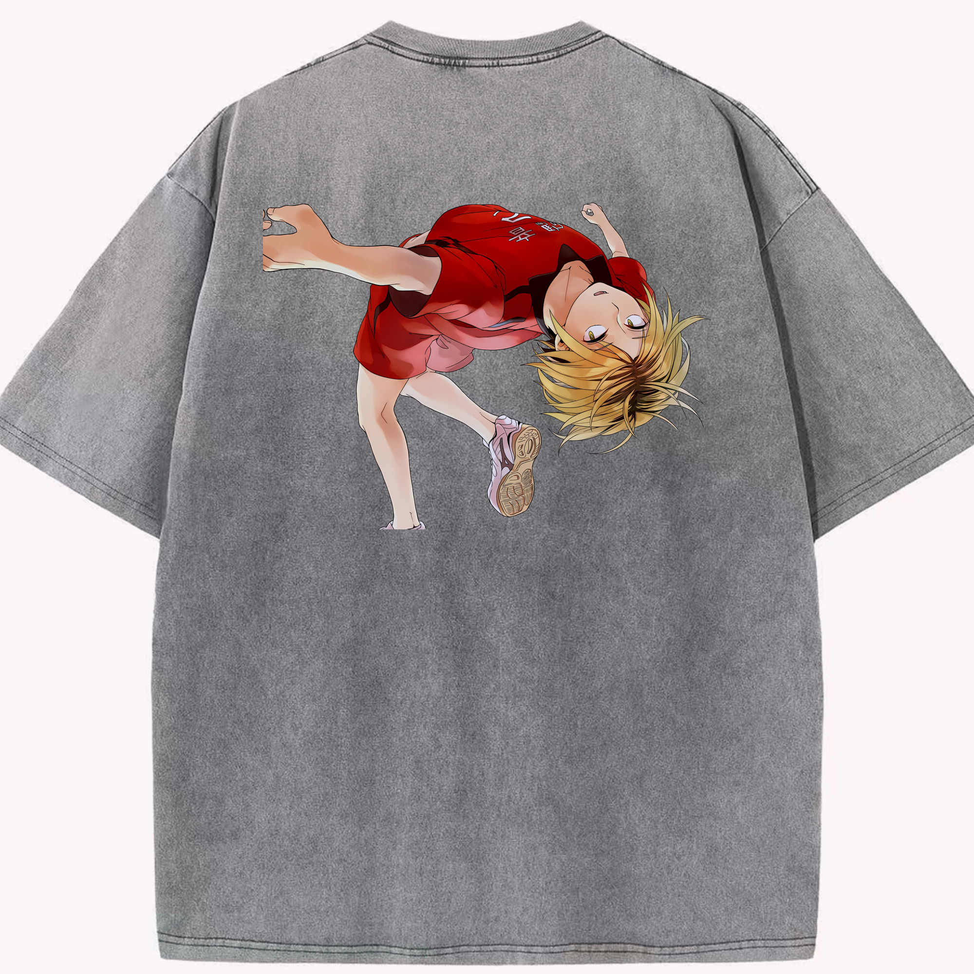 （画像用） ハイキュー!! Haikyu!! 綿100% ヴィンテージ風 半袖Tシャツ（背面プリント）