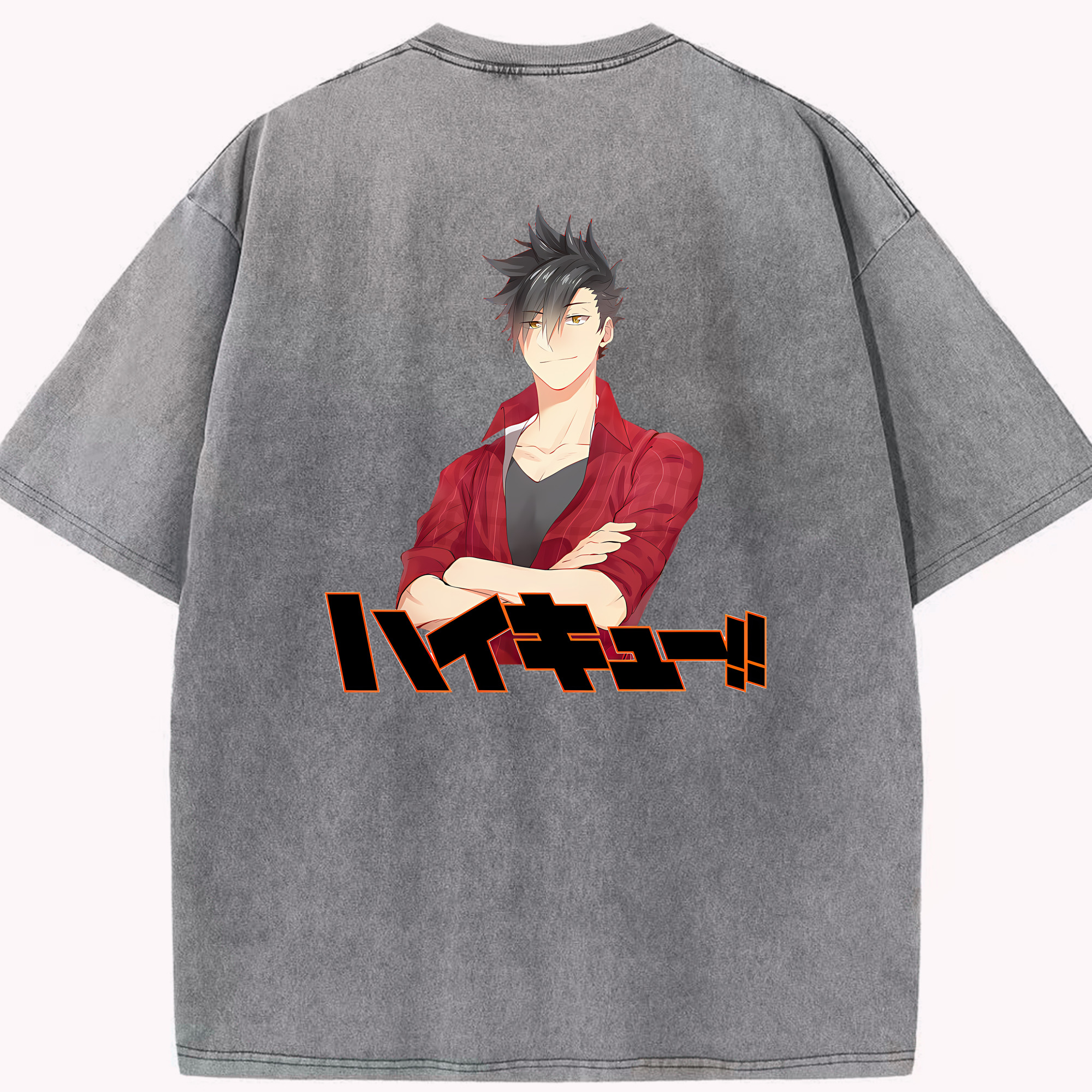 （画像用） ハイキュー!! Haikyu!! 綿100% ヴィンテージ風 半袖Tシャツ（背面プリント）
