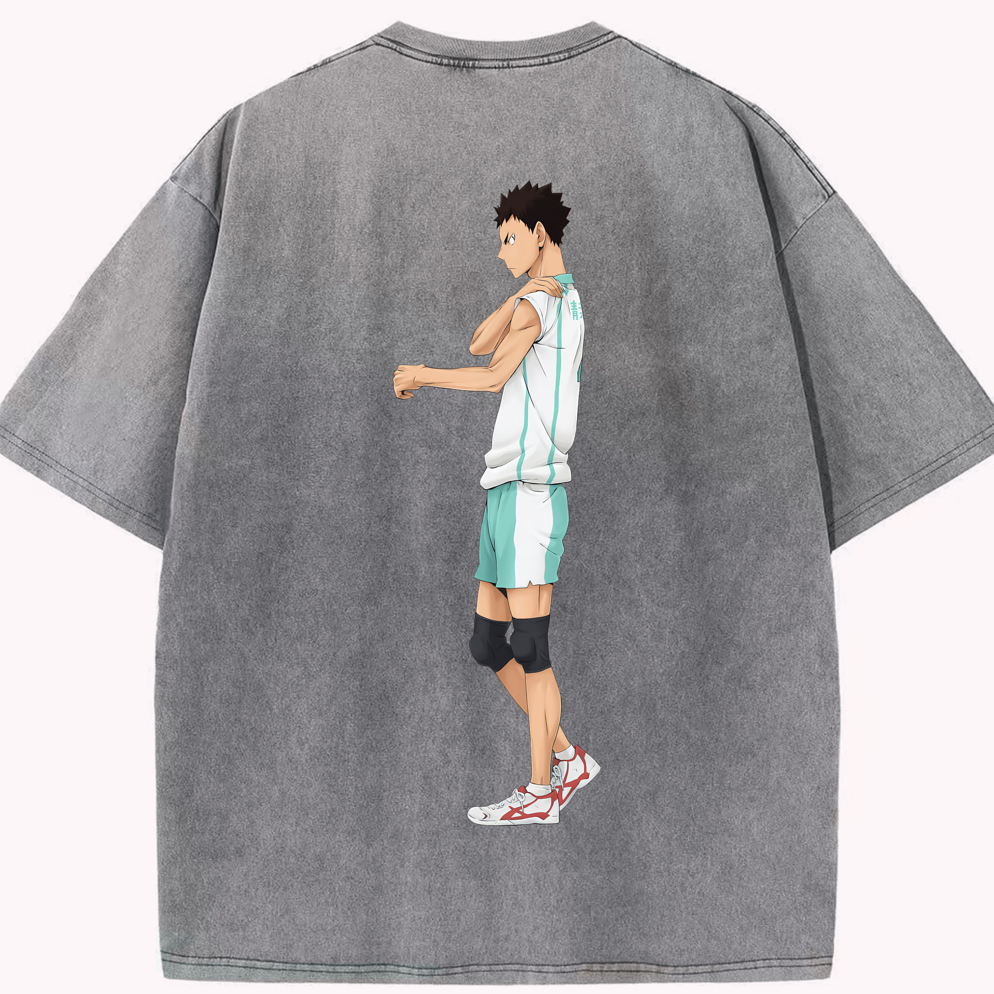 （画像用） ハイキュー!! Haikyu!! 綿100% ヴィンテージ風 半袖Tシャツ（背面プリント）