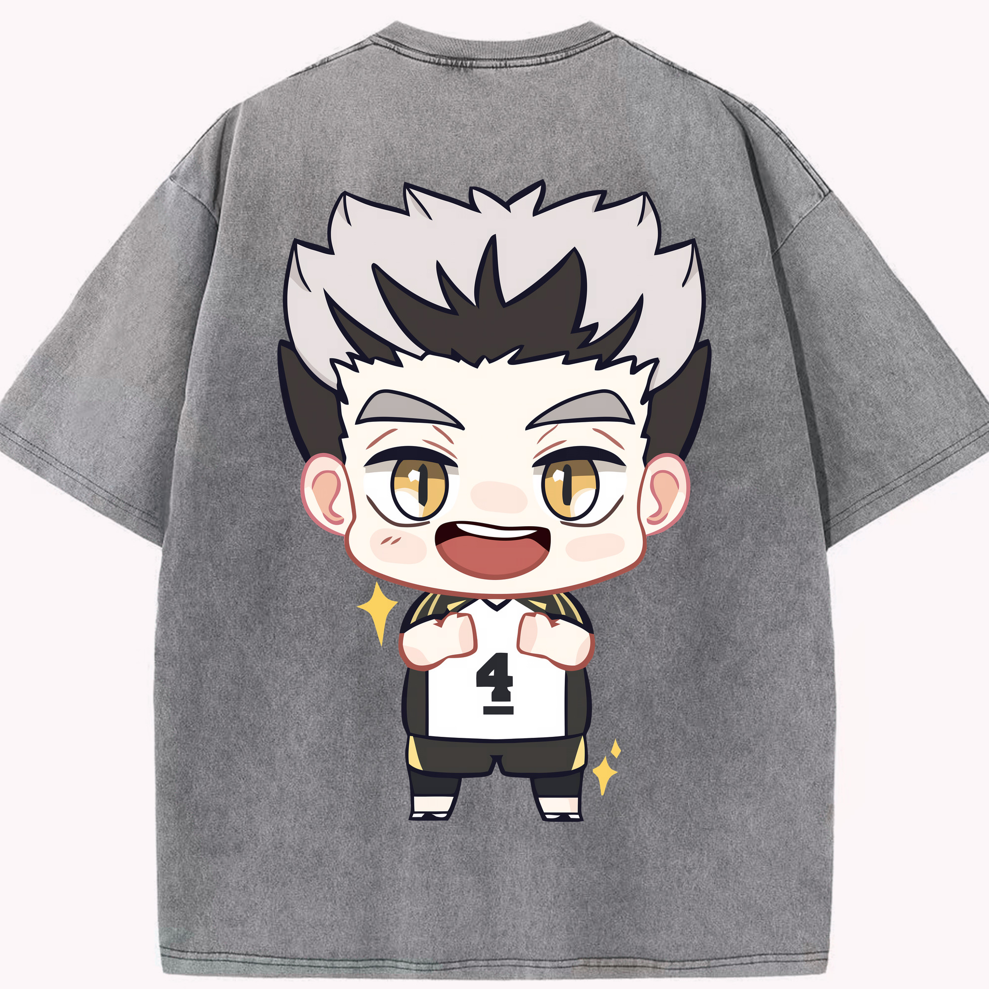 （画像用） ハイキュー!! Haikyu!! 綿100% ヴィンテージ風 半袖Tシャツ（背面プリント）