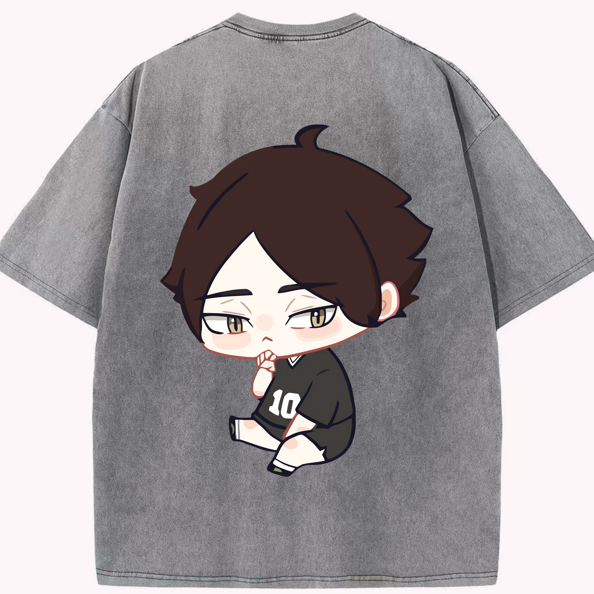 （画像用） ハイキュー!! Haikyu!! 綿100% ヴィンテージ風 半袖Tシャツ（背面プリント）