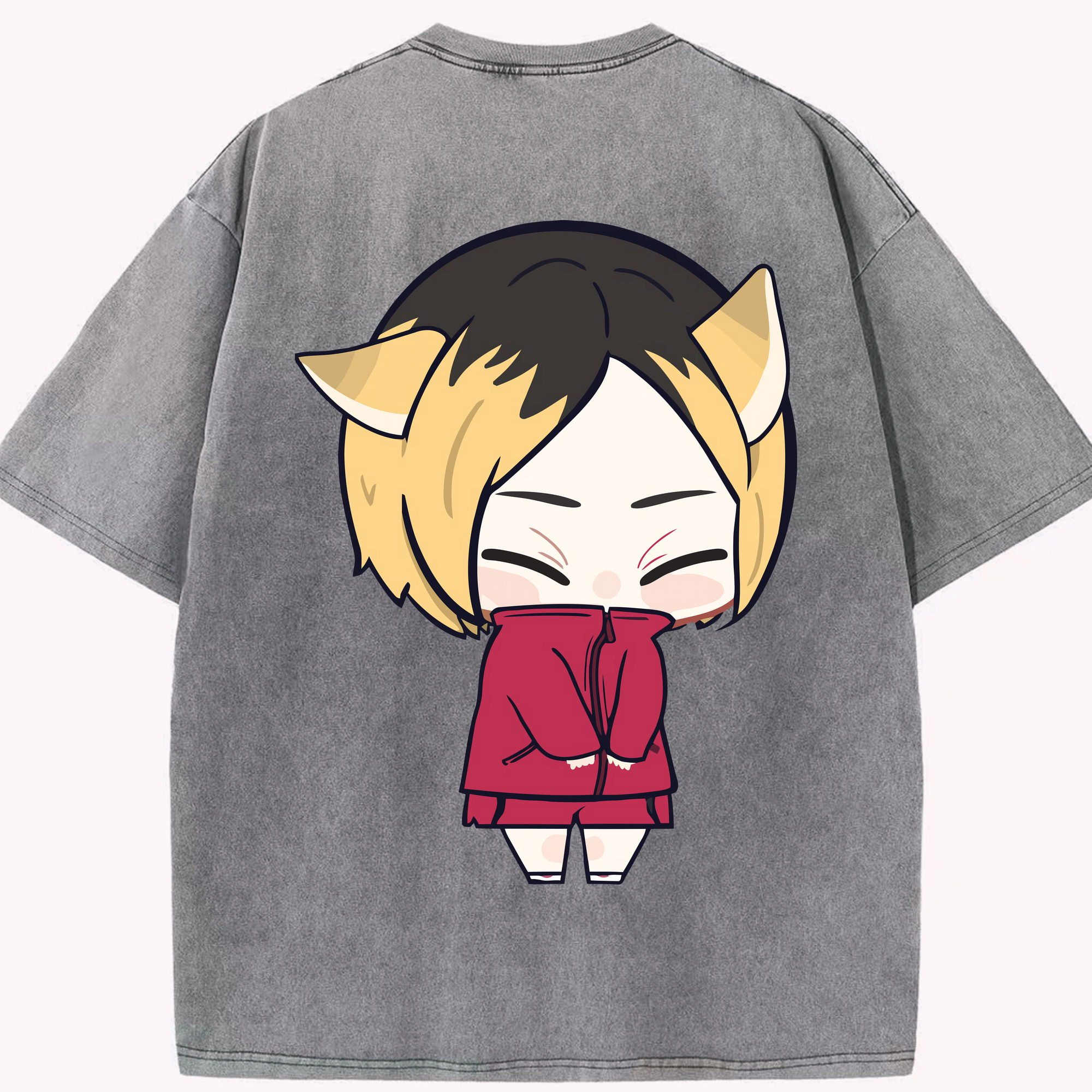 （画像用） ハイキュー!! Haikyu!! 綿100% ヴィンテージ風 半袖Tシャツ（背面プリント）