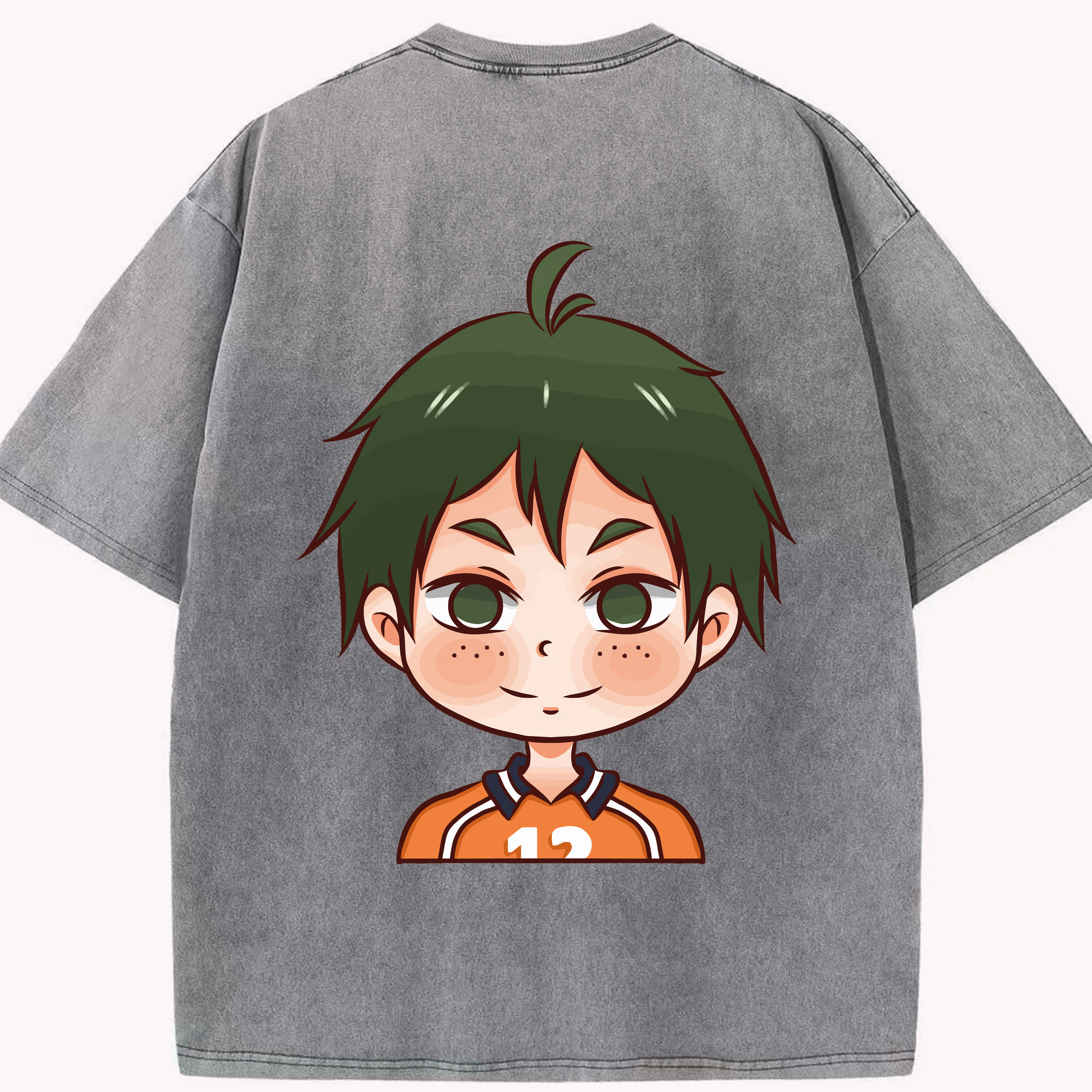 （画像用） ハイキュー!! Haikyu!! 綿100% ヴィンテージ風 半袖Tシャツ（背面プリント）
