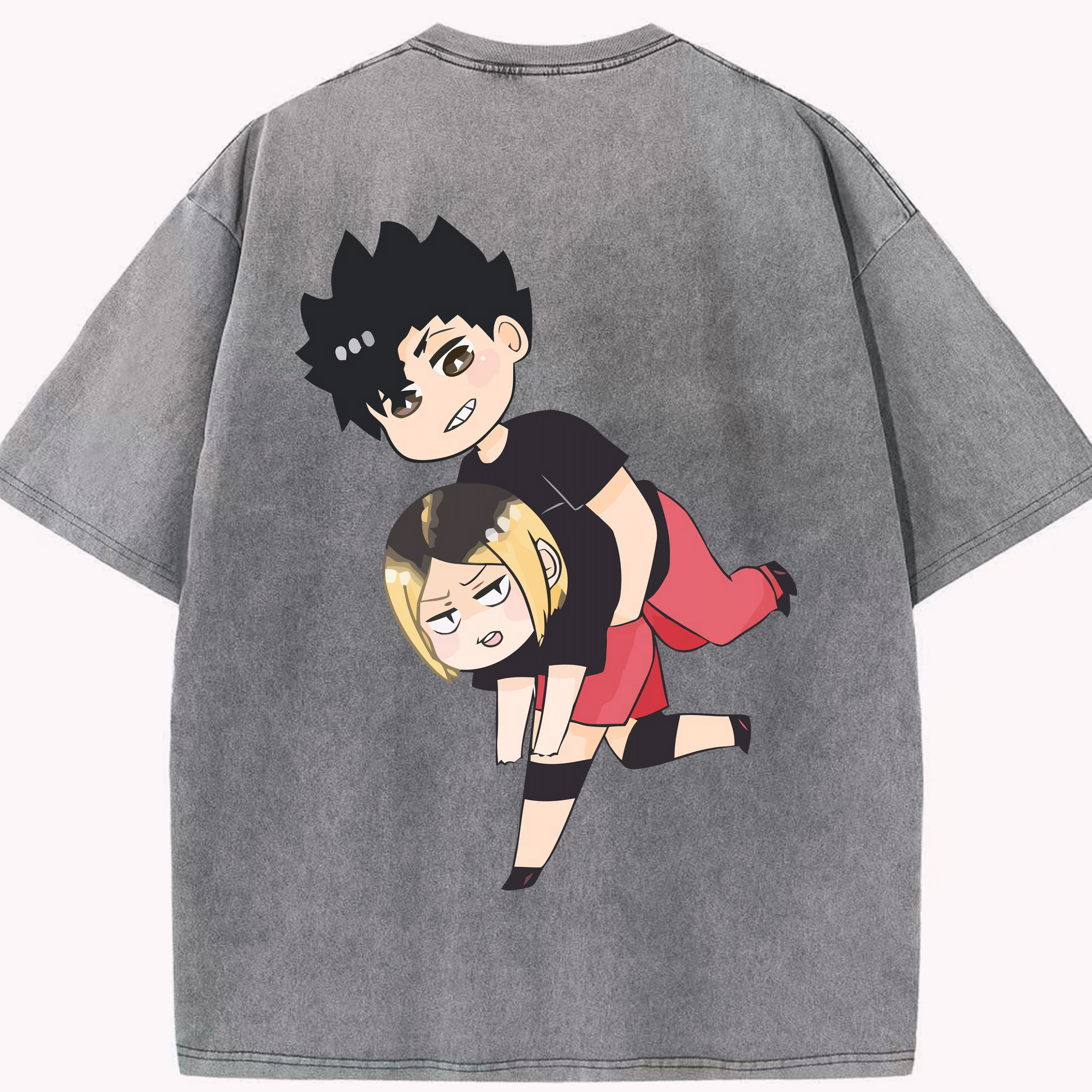 （画像用） ハイキュー!! Haikyu!! 綿100% ヴィンテージ風 半袖Tシャツ（背面プリント）