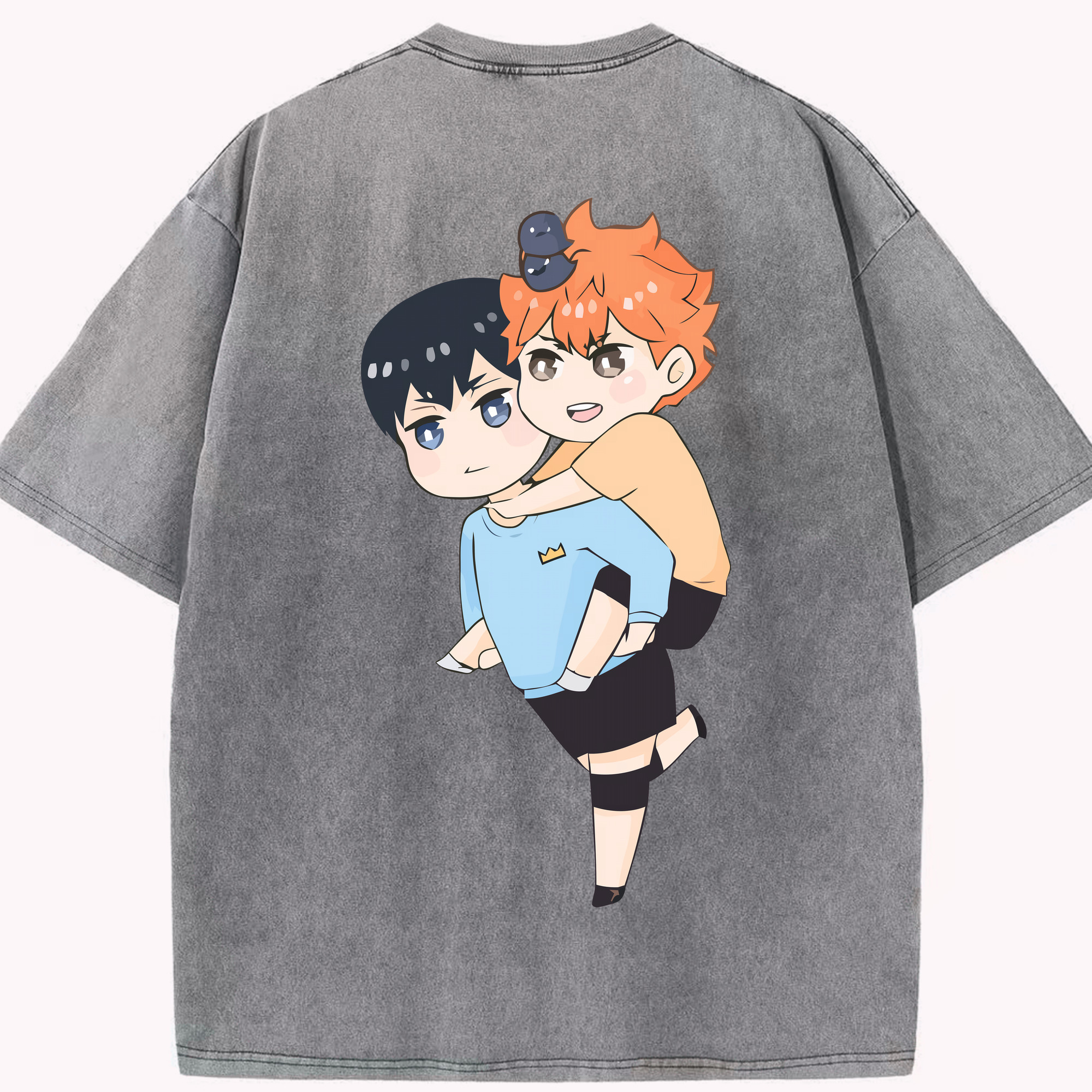 （画像用） ハイキュー!! Haikyu!! 綿100% ヴィンテージ風 半袖Tシャツ（背面プリント）