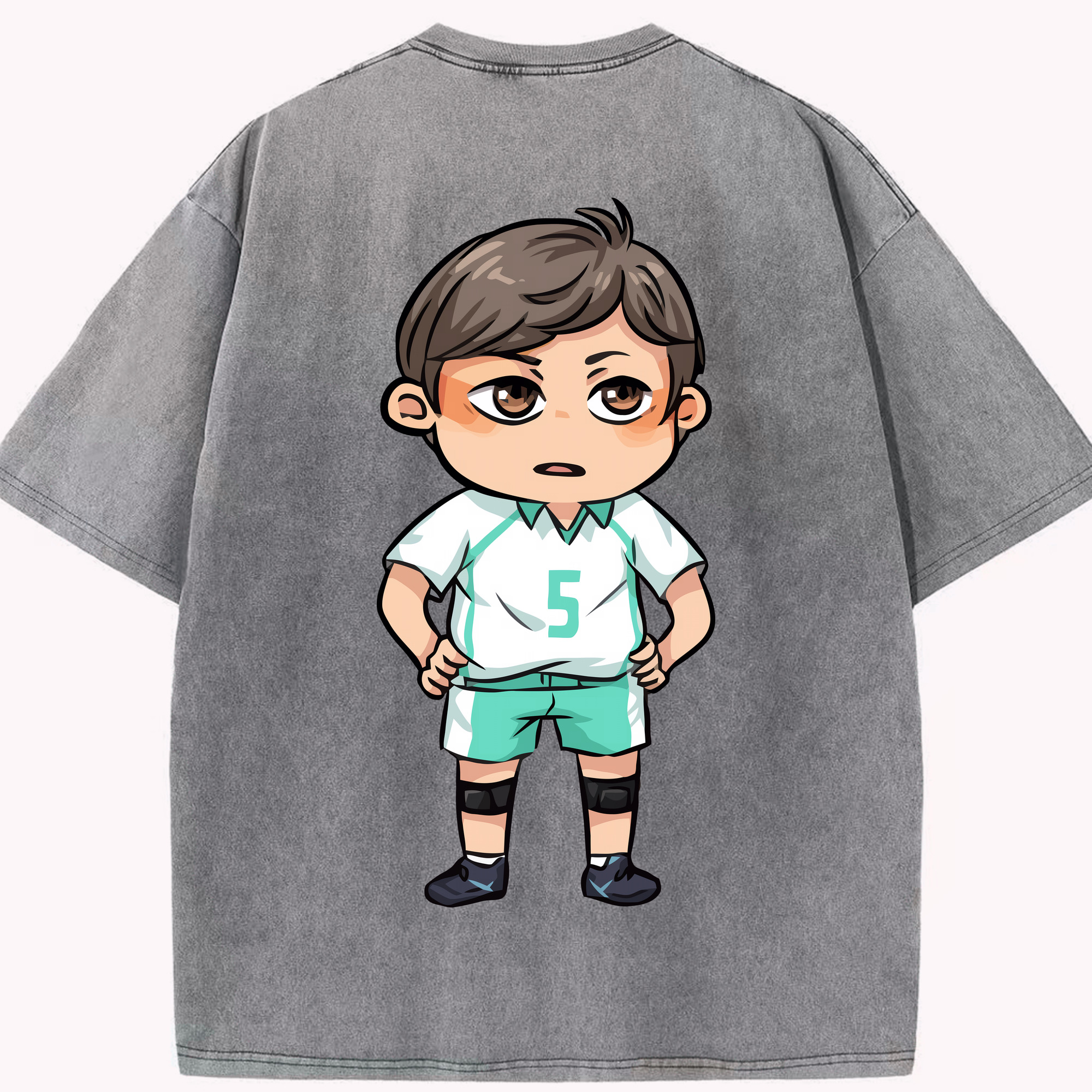 （画像用） ハイキュー!! Haikyu!! 綿100% ヴィンテージ風 半袖Tシャツ（背面プリント）