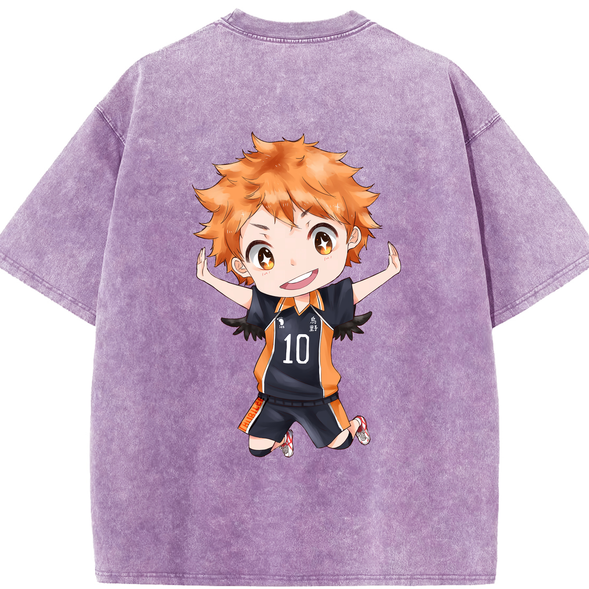 （画像用） ハイキュー!! Haikyu!! 綿100% ヴィンテージ風 半袖Tシャツ（背面プリント）