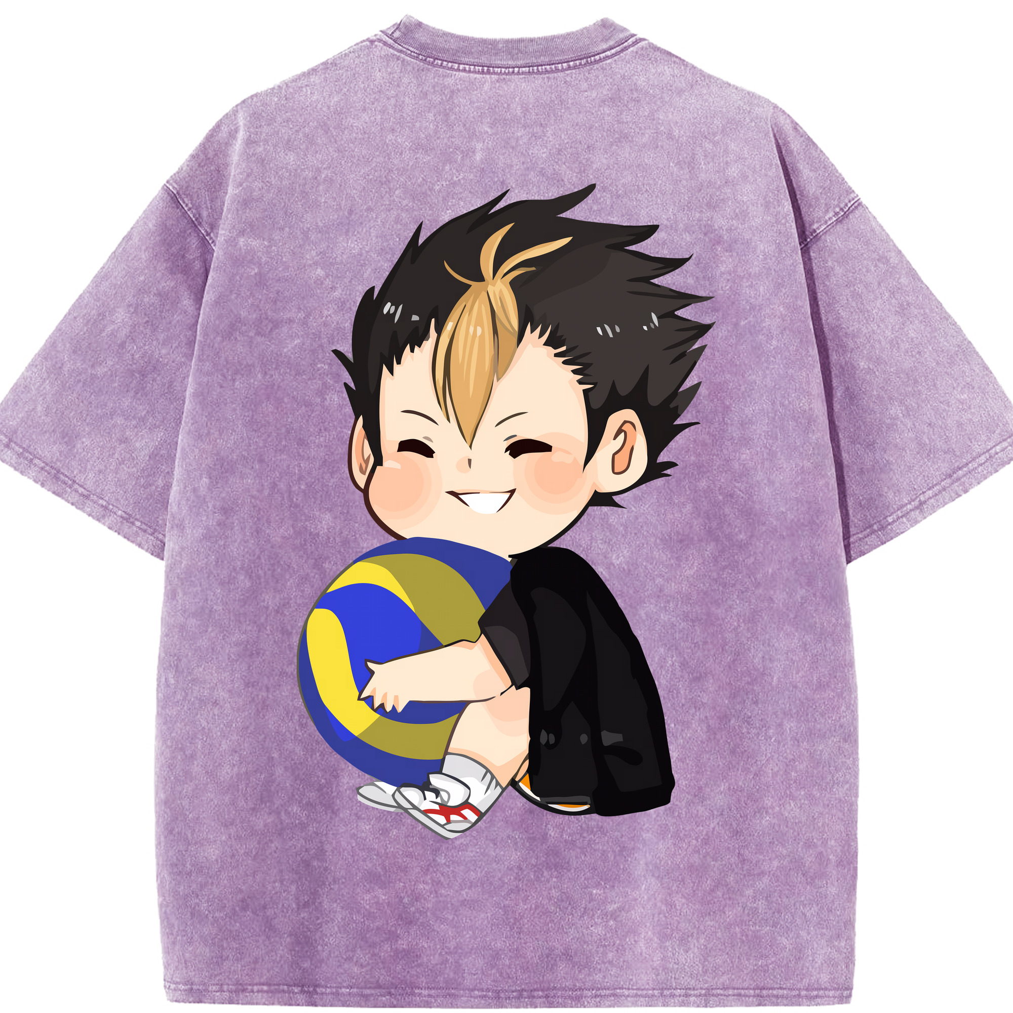 （画像用） ハイキュー!! Haikyu!! 綿100% ヴィンテージ風 半袖Tシャツ（背面プリント）
