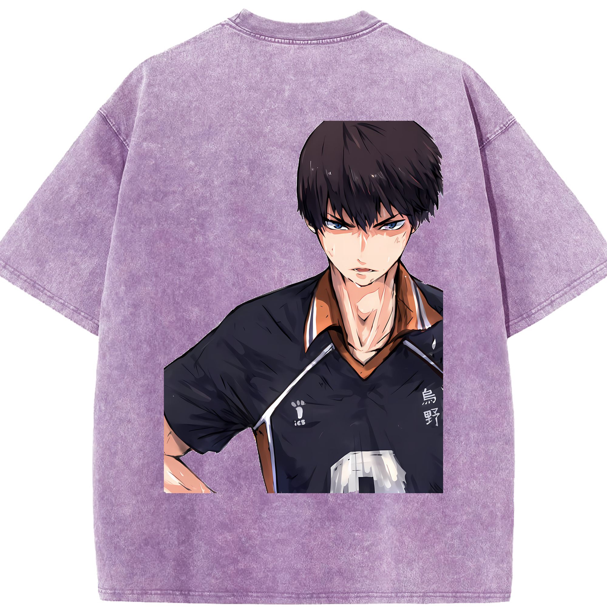 （画像用） ハイキュー!! Haikyu!! 綿100% ヴィンテージ風 半袖Tシャツ（背面プリント）