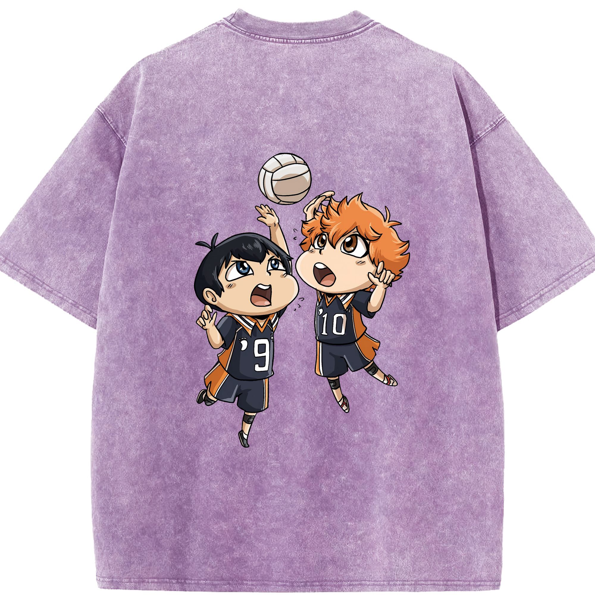 （画像用） ハイキュー!! Haikyu!! 綿100% ヴィンテージ風 半袖Tシャツ（背面プリント）