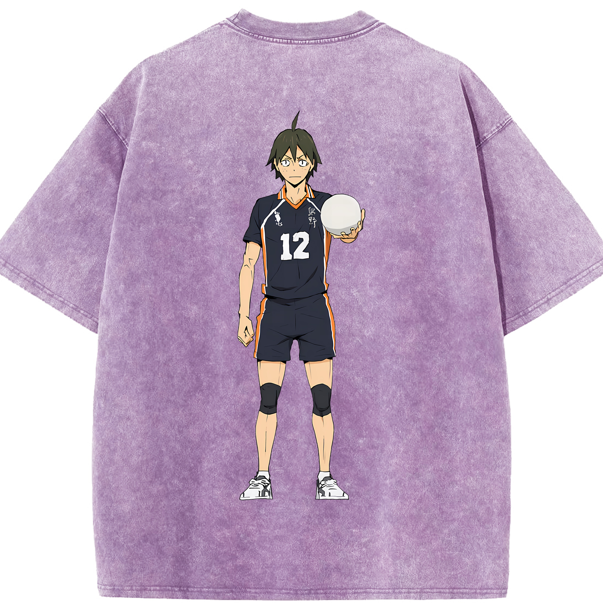 （画像用） ハイキュー!! Haikyu!! 綿100% ヴィンテージ風 半袖Tシャツ（背面プリント）