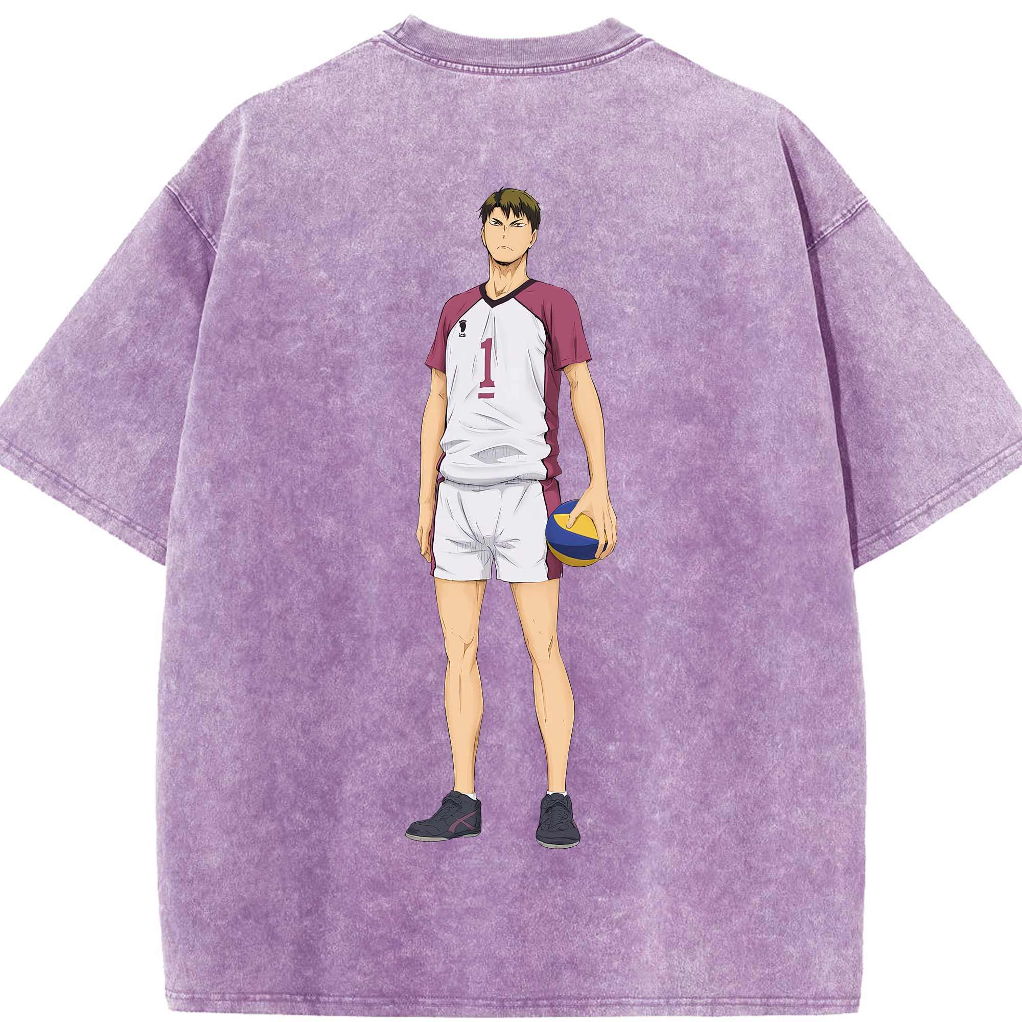 （画像用） ハイキュー!! Haikyu!! 綿100% ヴィンテージ風 半袖Tシャツ（背面プリント）