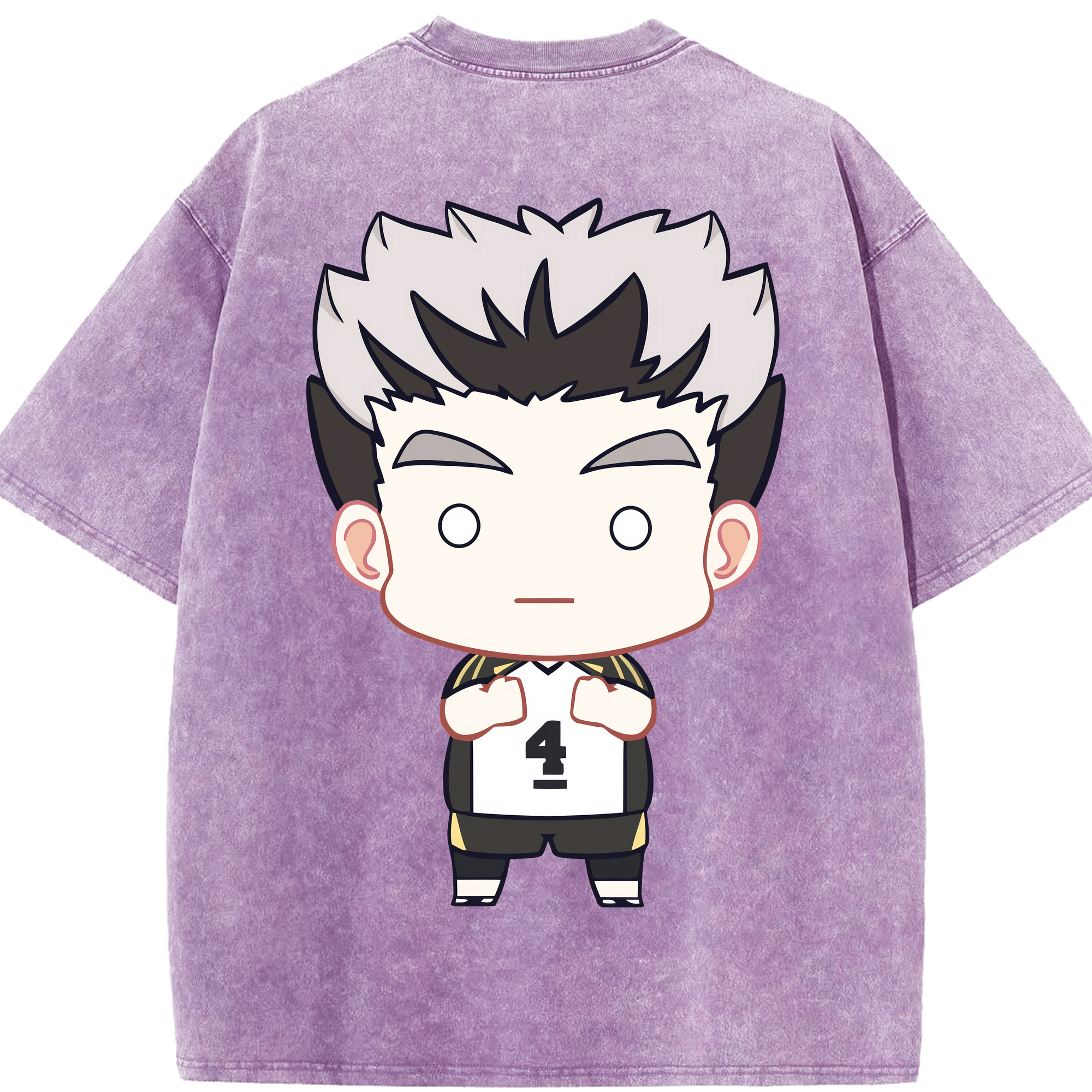 （画像用） ハイキュー!! Haikyu!! 綿100% ヴィンテージ風 半袖Tシャツ（背面プリント）