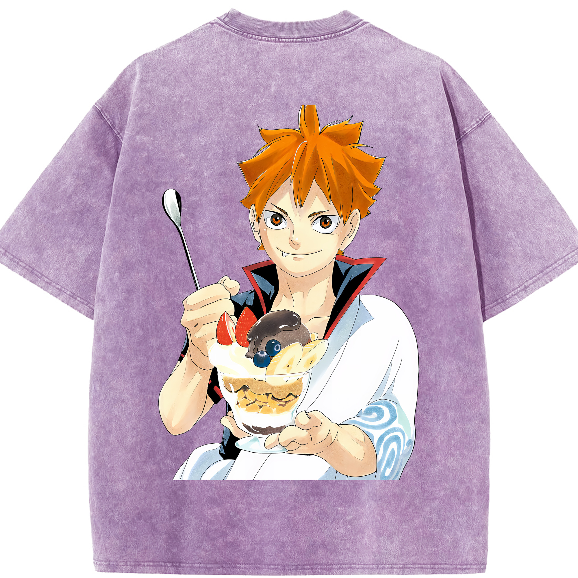 （画像用） ハイキュー!! Haikyu!! 綿100% ヴィンテージ風 半袖Tシャツ（背面プリント）