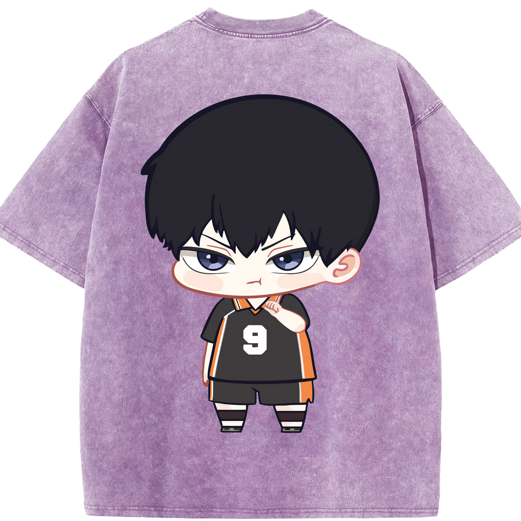 （画像用） ハイキュー!! Haikyu!! 綿100% ヴィンテージ風 半袖Tシャツ（背面プリント）