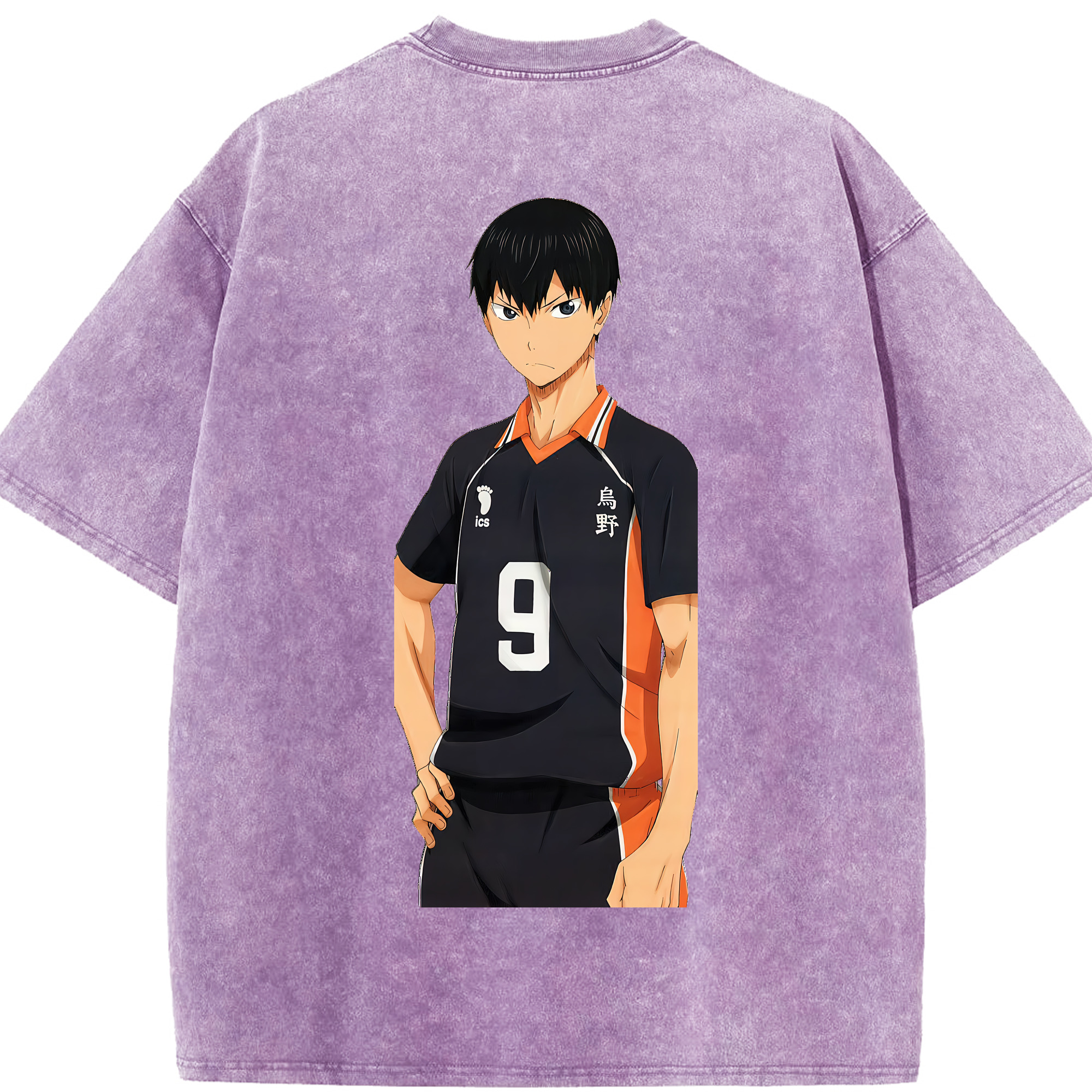 （画像用） ハイキュー!! Haikyu!! 綿100% ヴィンテージ風 半袖Tシャツ（背面プリント）