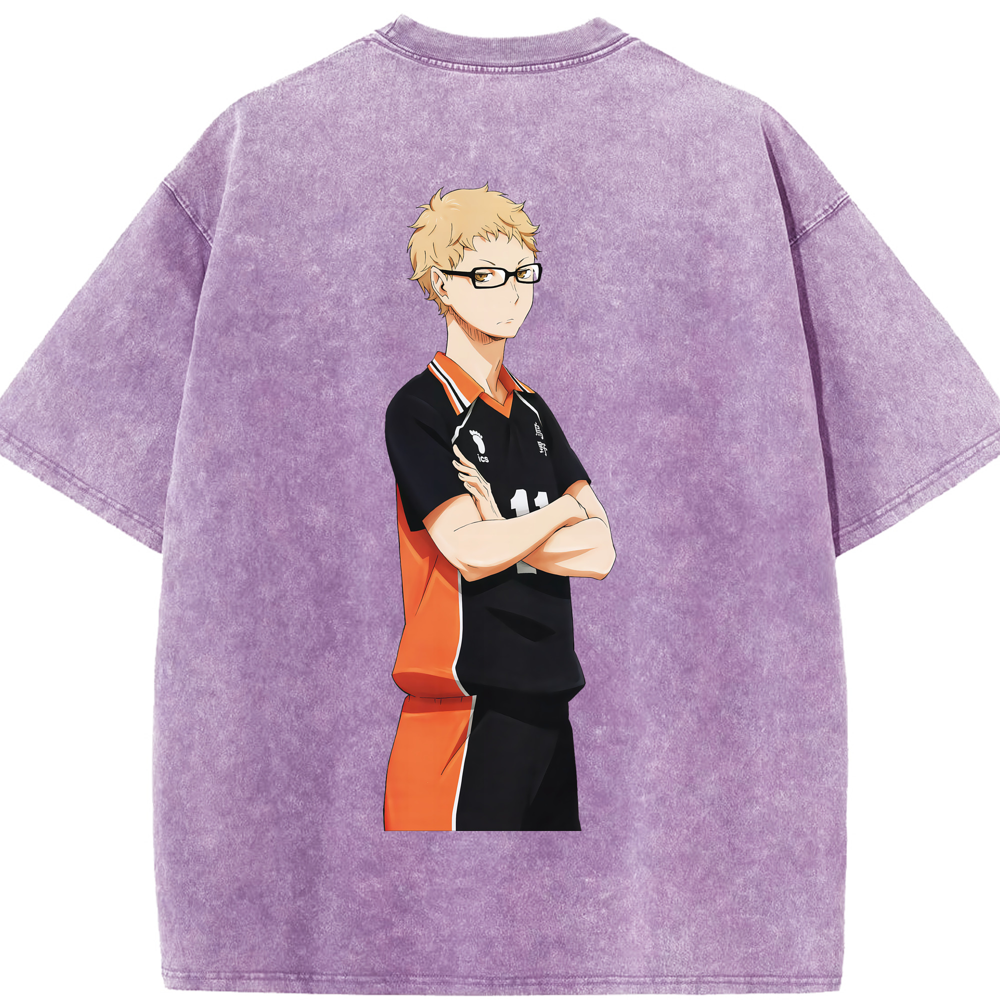 （画像用） ハイキュー!! Haikyu!! 綿100% ヴィンテージ風 半袖Tシャツ（背面プリント）