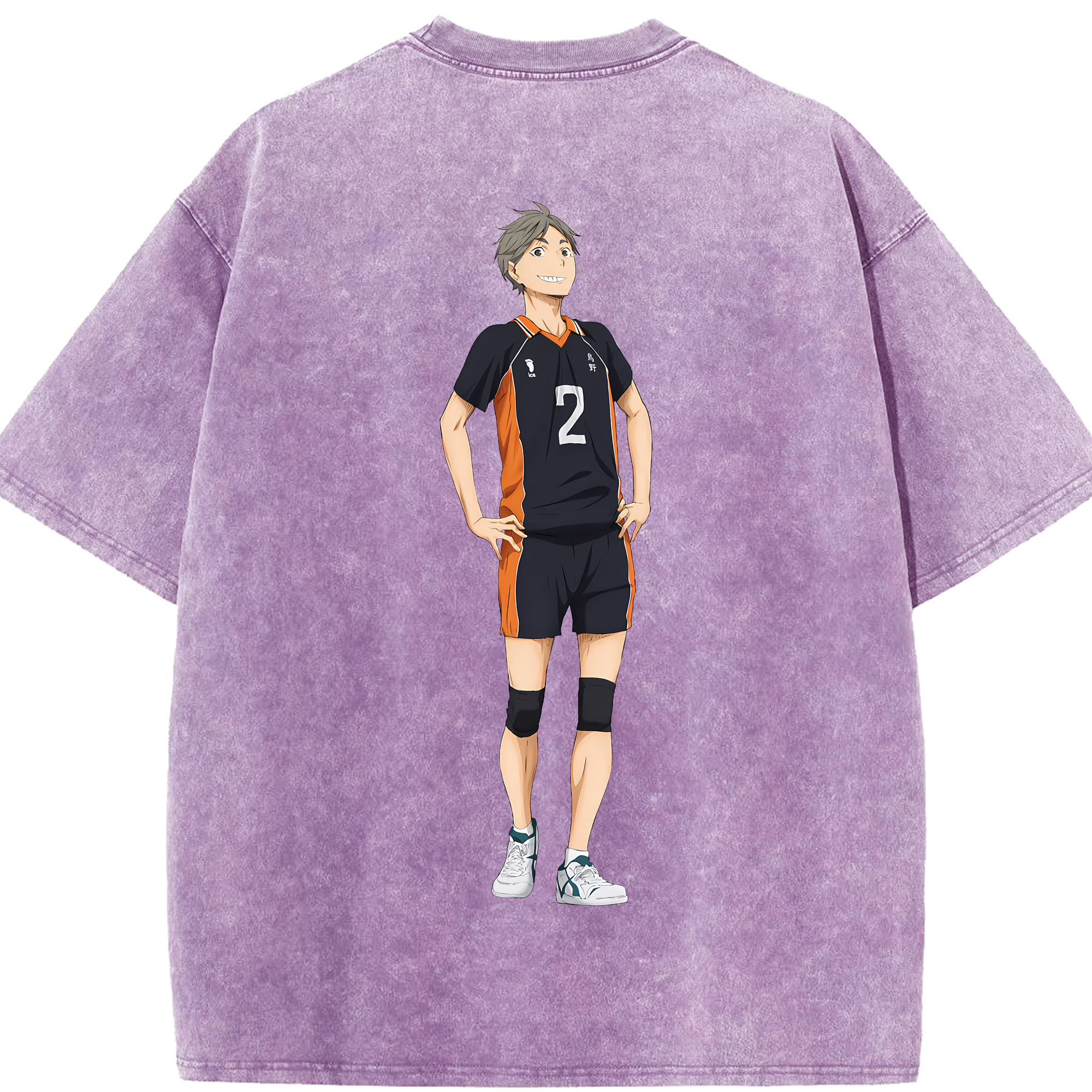 （画像用） ハイキュー!! Haikyu!! 綿100% ヴィンテージ風 半袖Tシャツ（背面プリント）