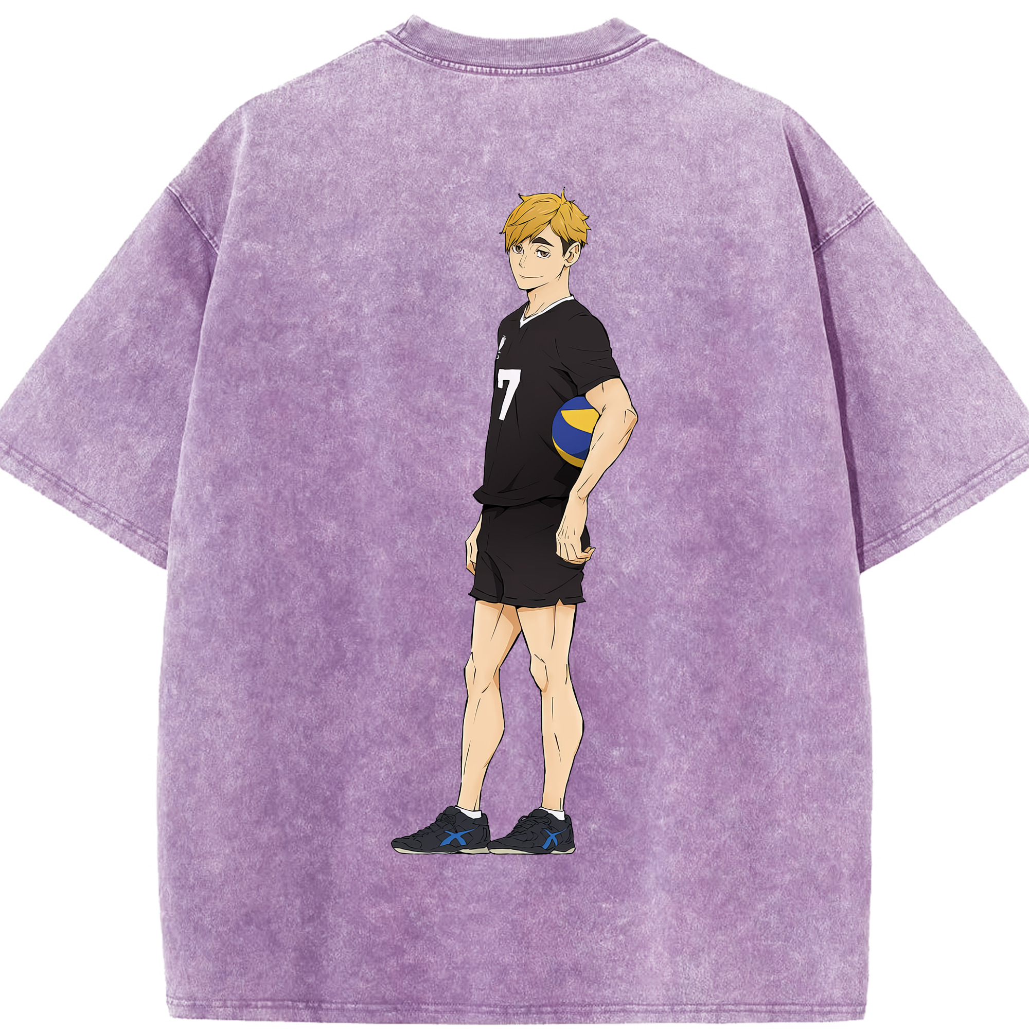 （画像用） ハイキュー!! Haikyu!! 綿100% ヴィンテージ風 半袖Tシャツ（背面プリント）