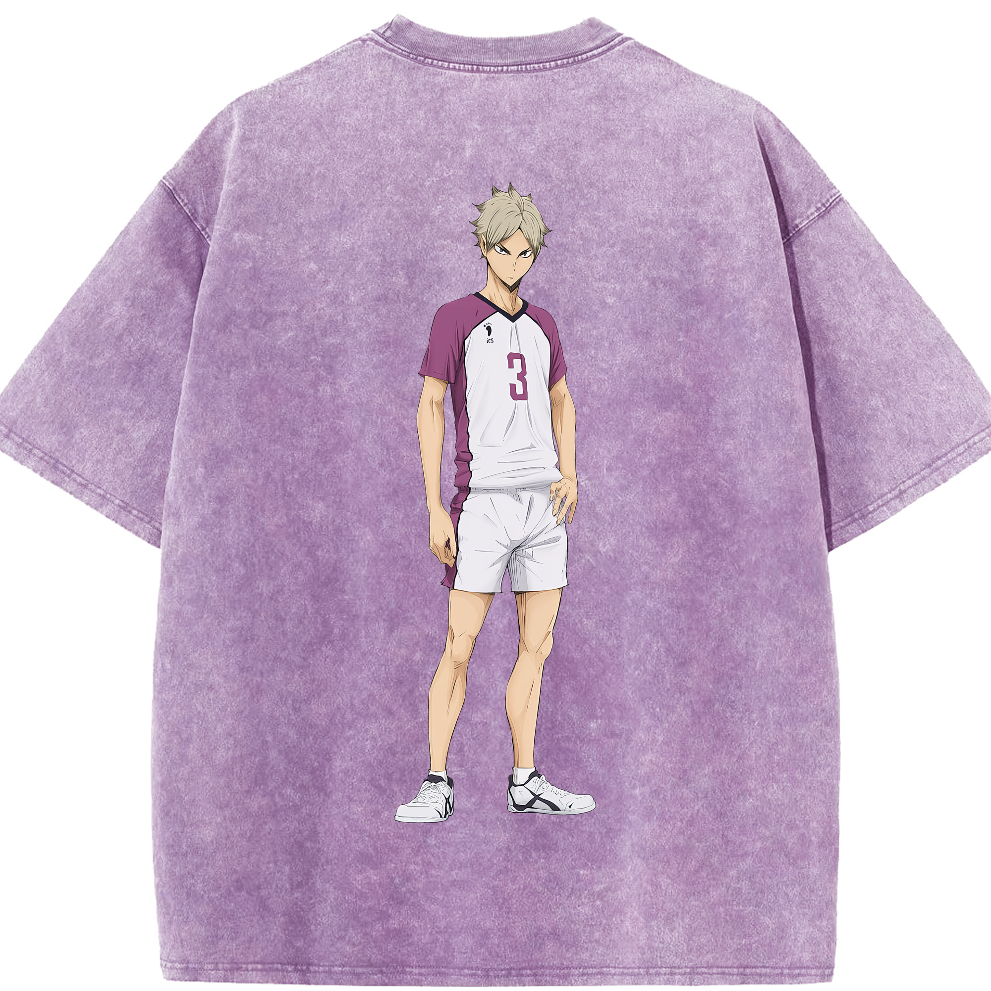 （画像用） ハイキュー!! Haikyu!! 綿100% ヴィンテージ風 半袖Tシャツ（背面プリント）