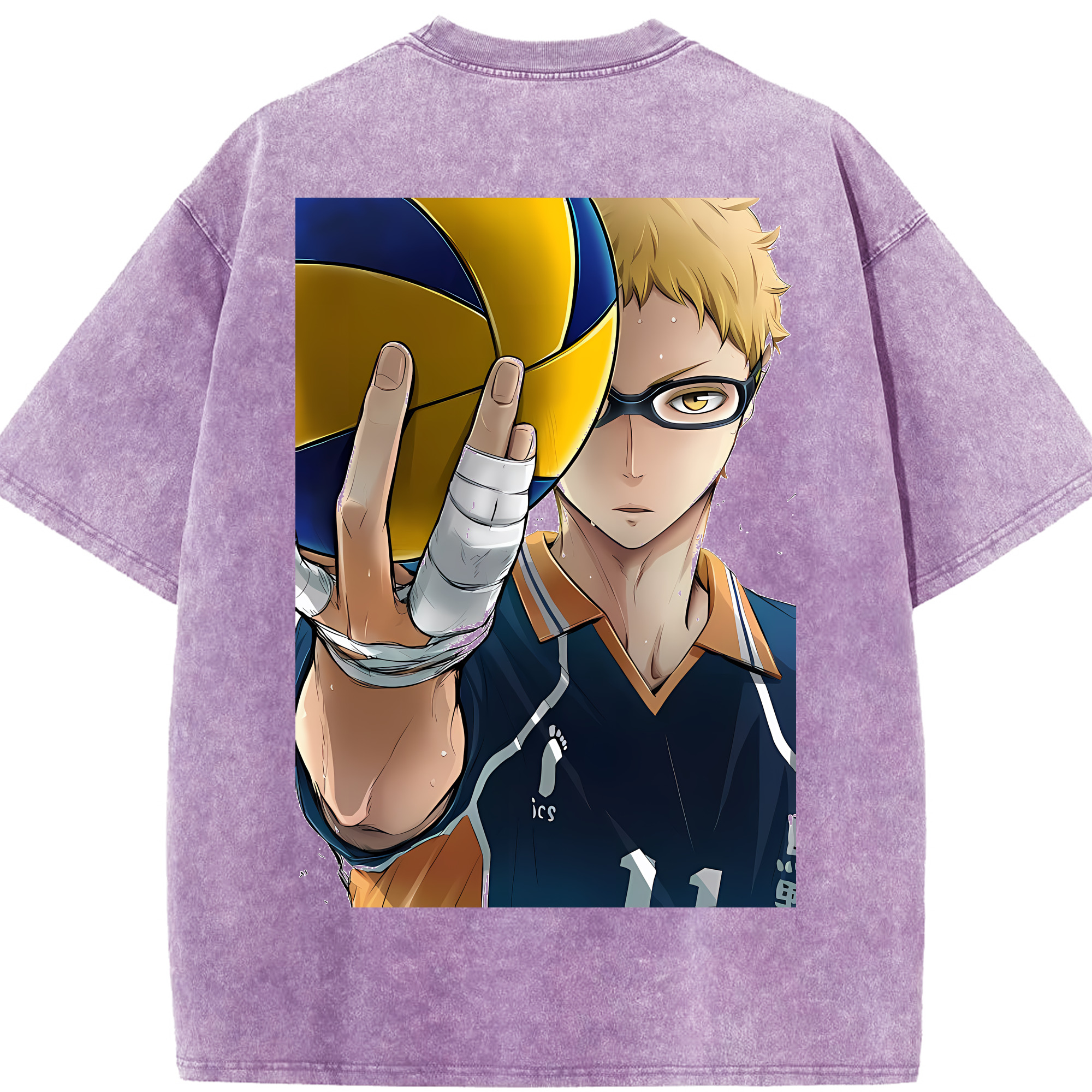 （画像用） ハイキュー!! Haikyu!! 綿100% ヴィンテージ風 半袖Tシャツ（背面プリント）