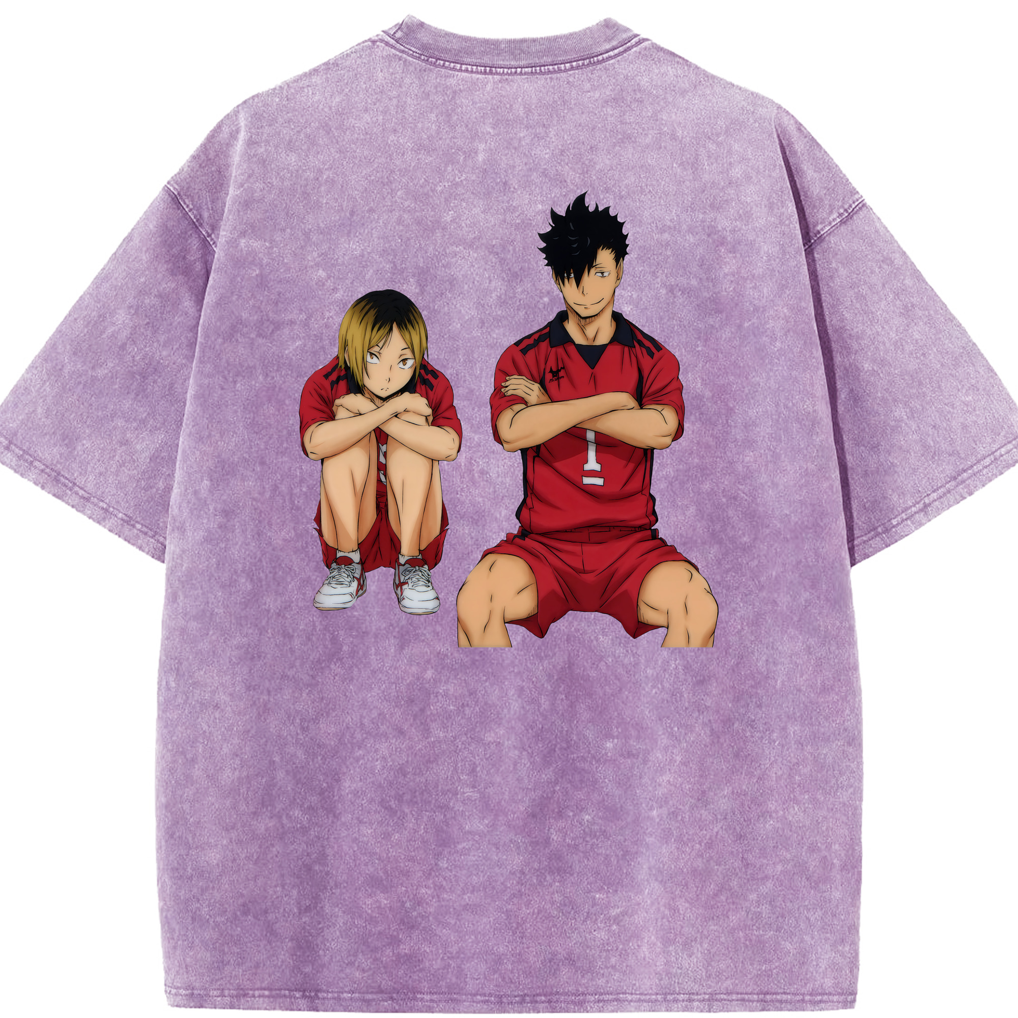 （画像用） ハイキュー!! Haikyu!! 綿100% ヴィンテージ風 半袖Tシャツ（背面プリント）