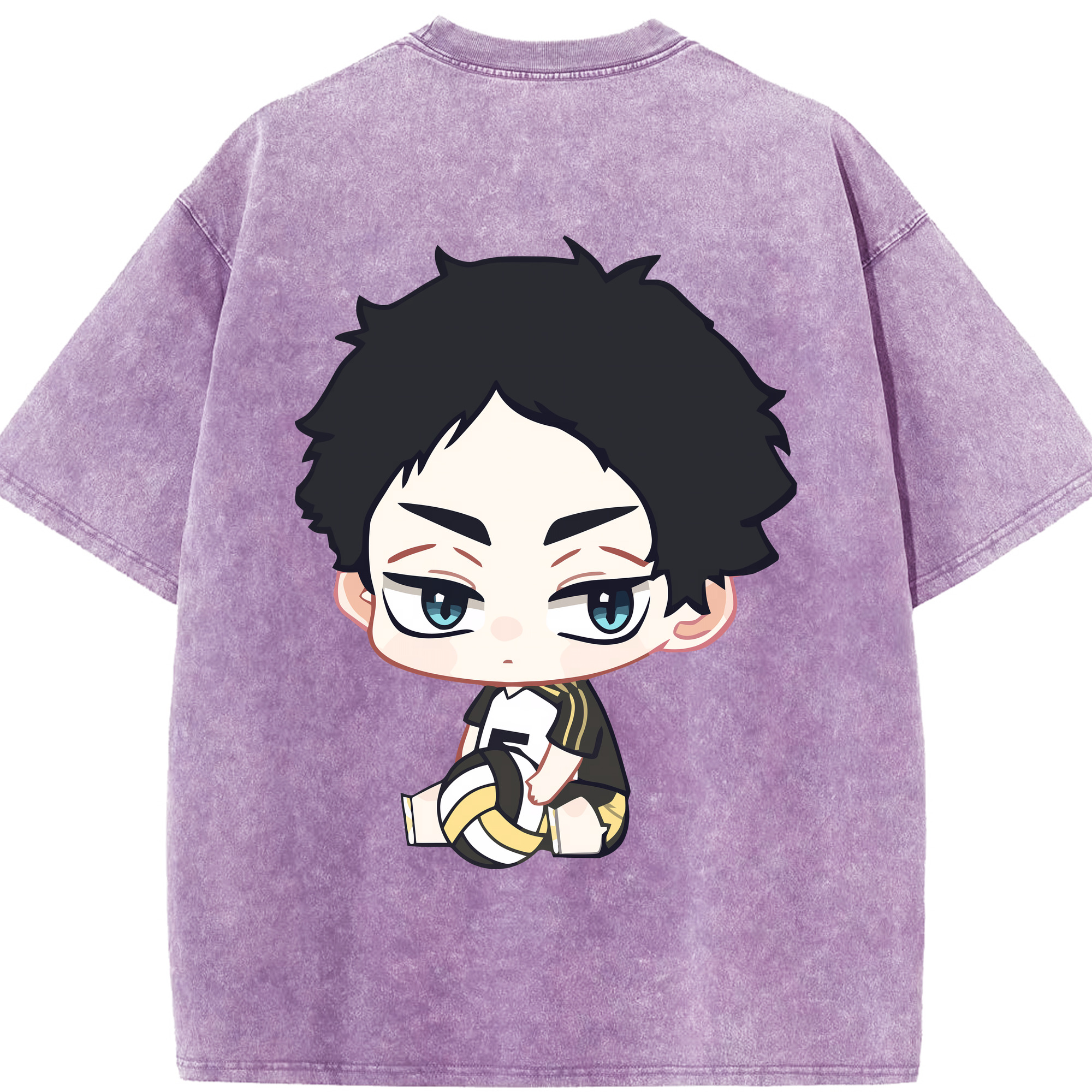 （画像用） ハイキュー!! Haikyu!! 綿100% ヴィンテージ風 半袖Tシャツ（背面プリント）