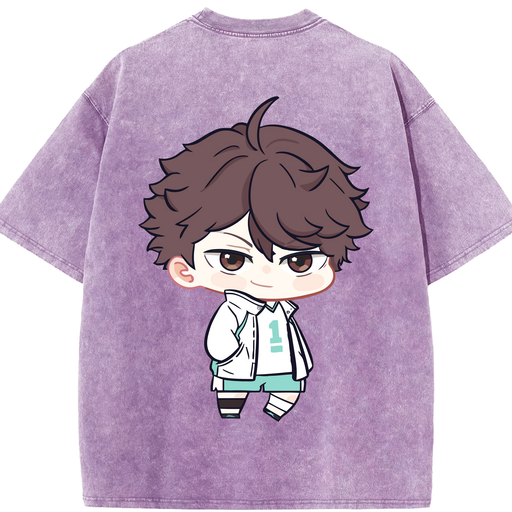 （画像用） ハイキュー!! Haikyu!! 綿100% ヴィンテージ風 半袖Tシャツ（背面プリント）