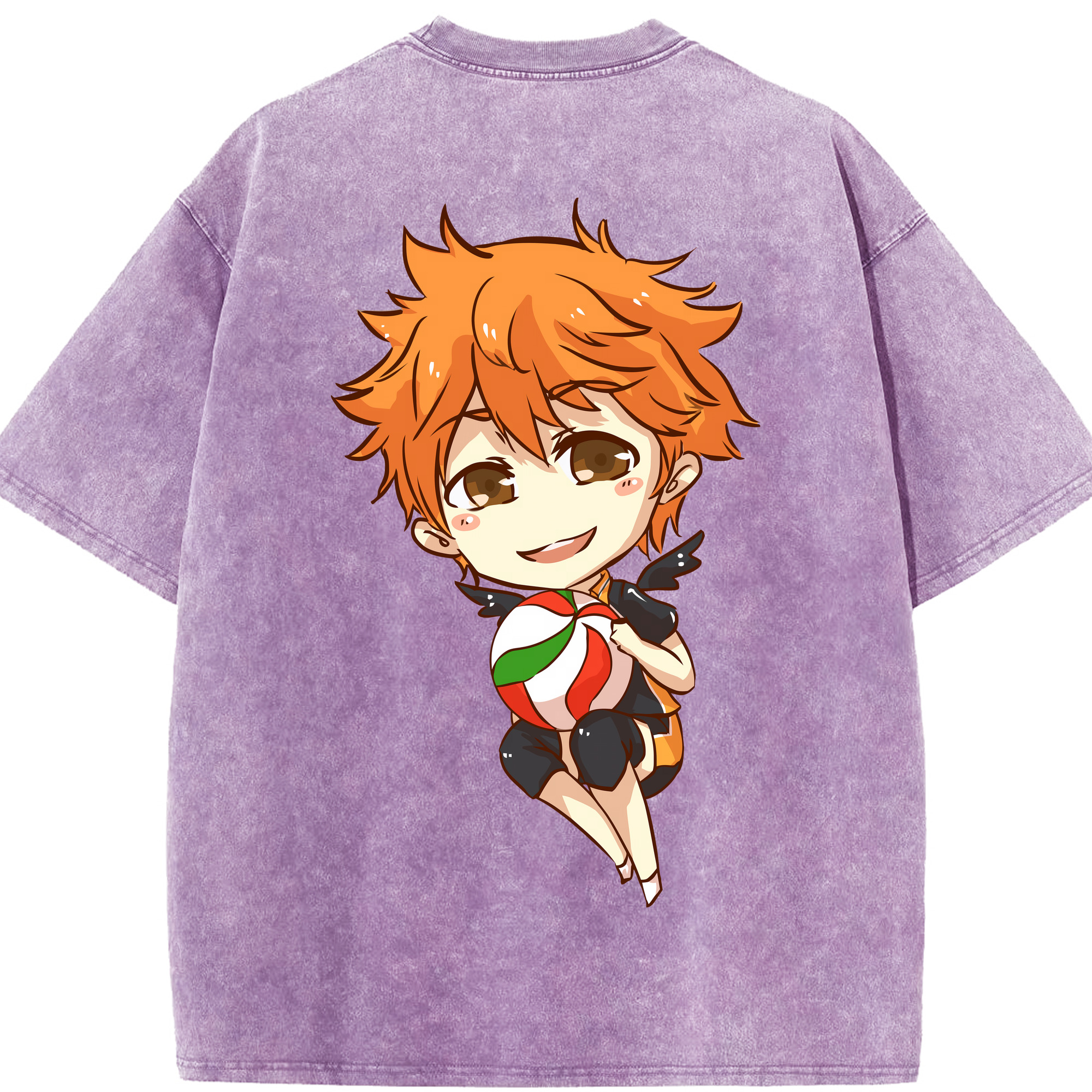 （画像用） ハイキュー!! Haikyu!! 綿100% ヴィンテージ風 半袖Tシャツ（背面プリント）