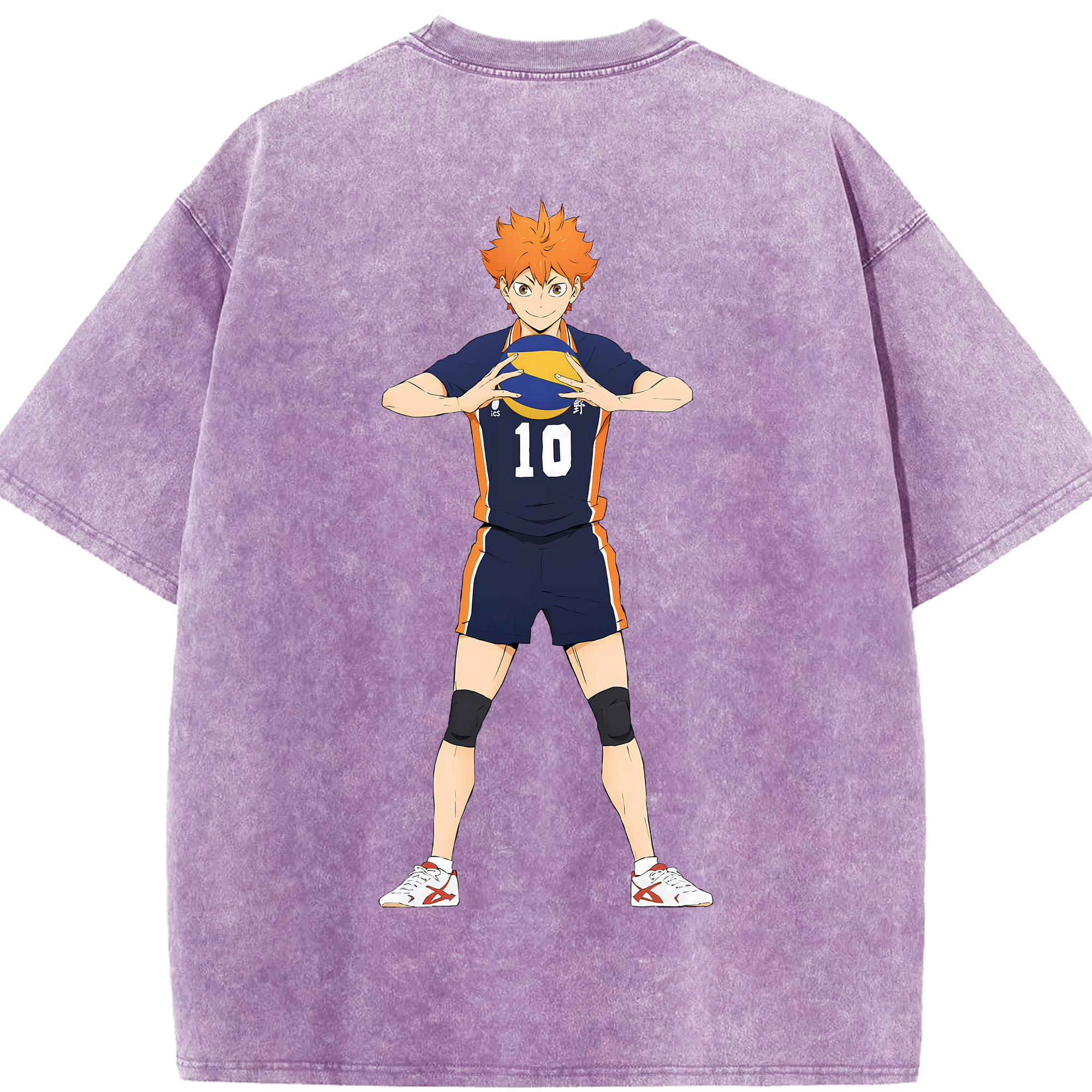 （画像用） ハイキュー!! Haikyu!! 綿100% ヴィンテージ風 半袖Tシャツ（背面プリント）
