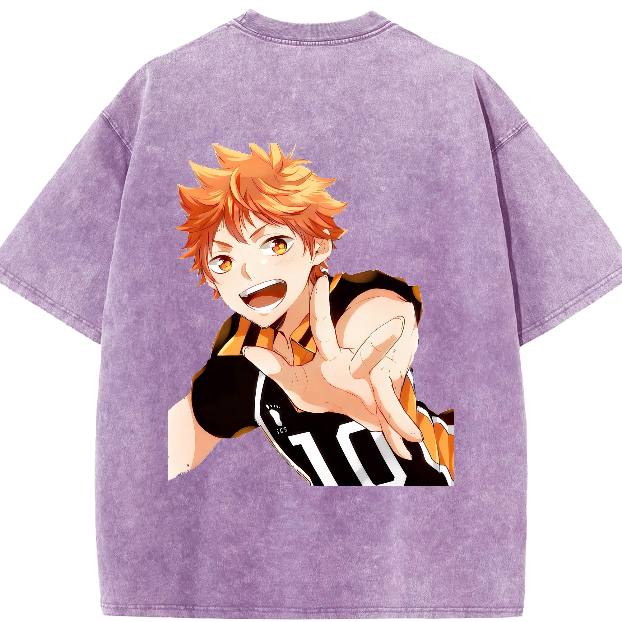 （画像用） ハイキュー!! Haikyu!! 綿100% ヴィンテージ風 半袖Tシャツ（背面プリント）