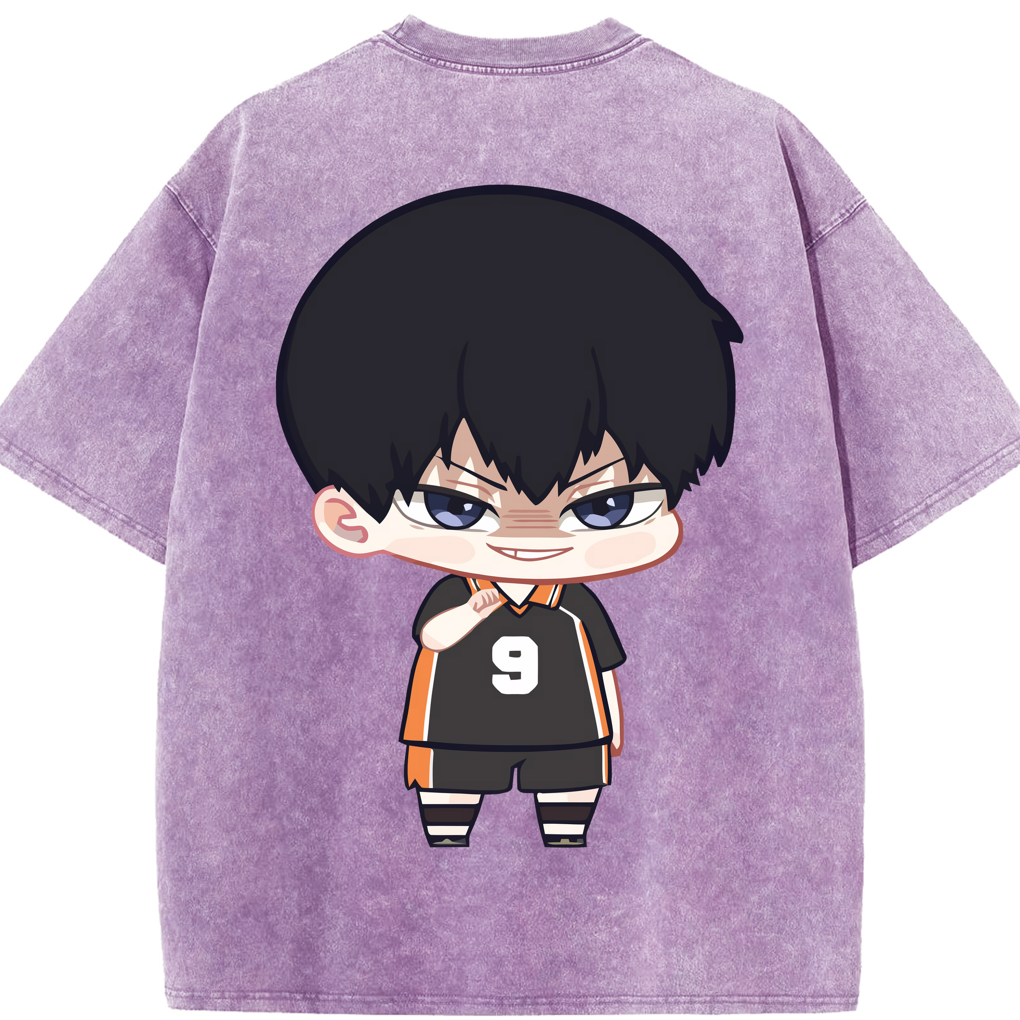 （画像用） ハイキュー!! Haikyu!! 綿100% ヴィンテージ風 半袖Tシャツ（背面プリント）