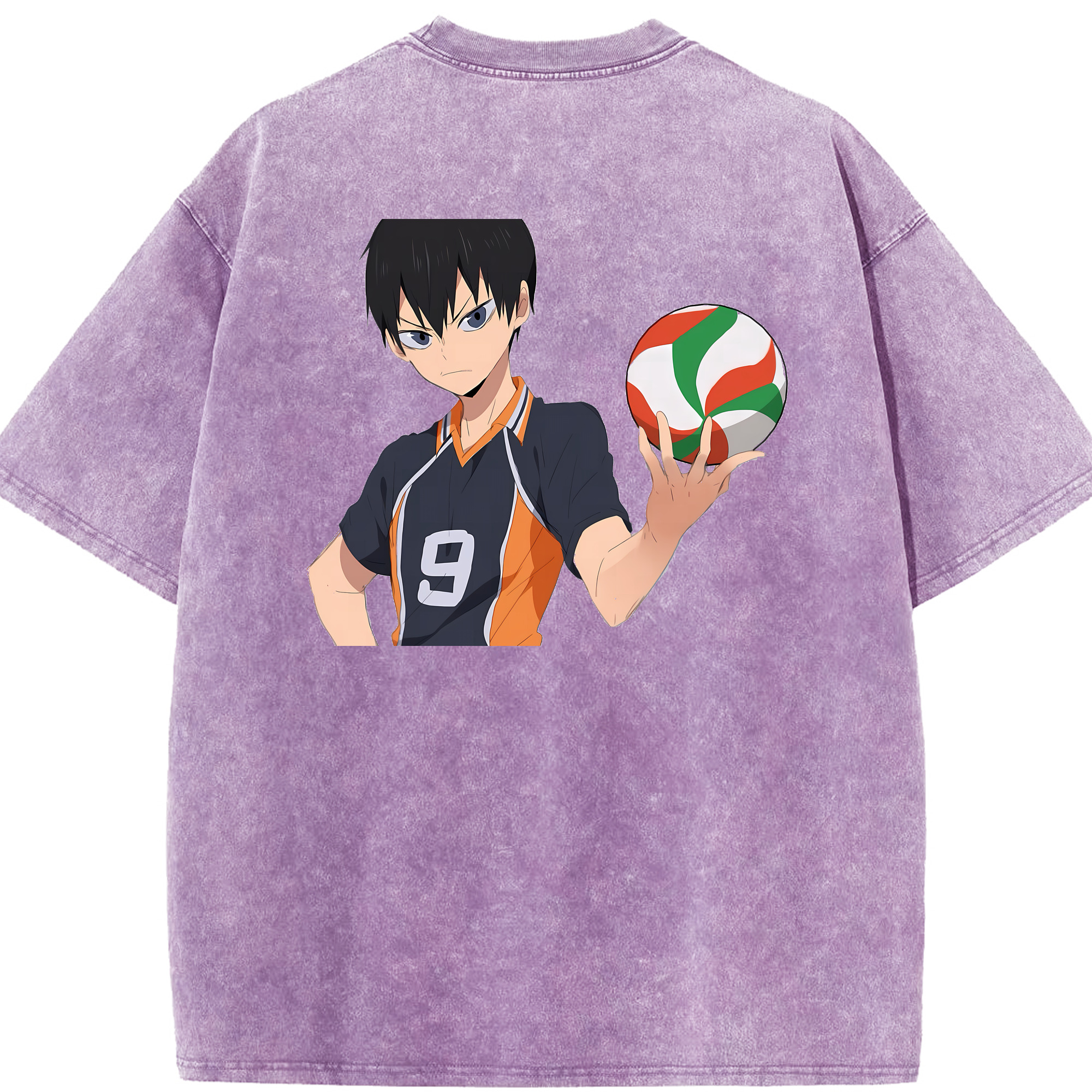（画像用） ハイキュー!! Haikyu!! 綿100% ヴィンテージ風 半袖Tシャツ（背面プリント）