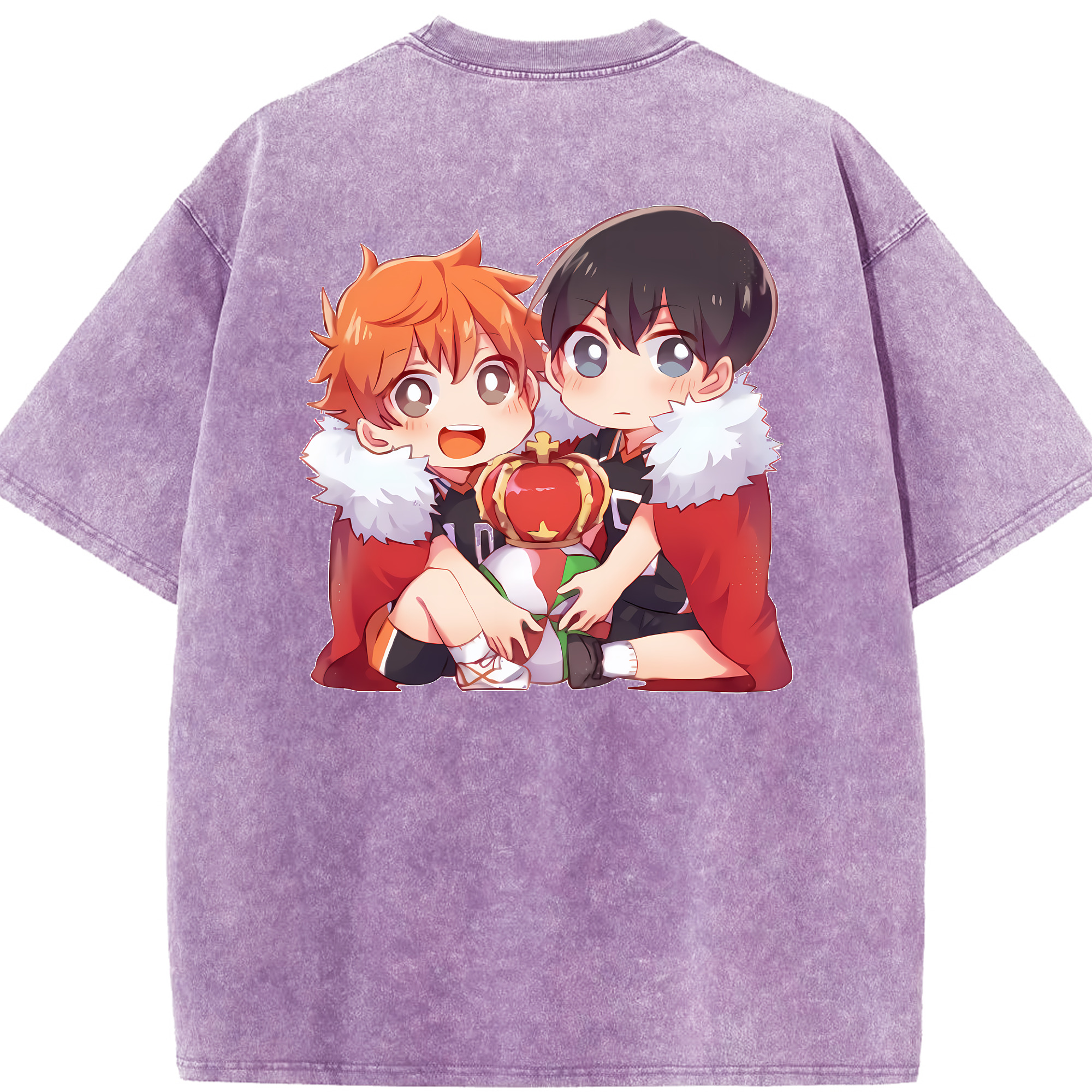 （画像用） ハイキュー!! Haikyu!! 綿100% ヴィンテージ風 半袖Tシャツ（背面プリント）