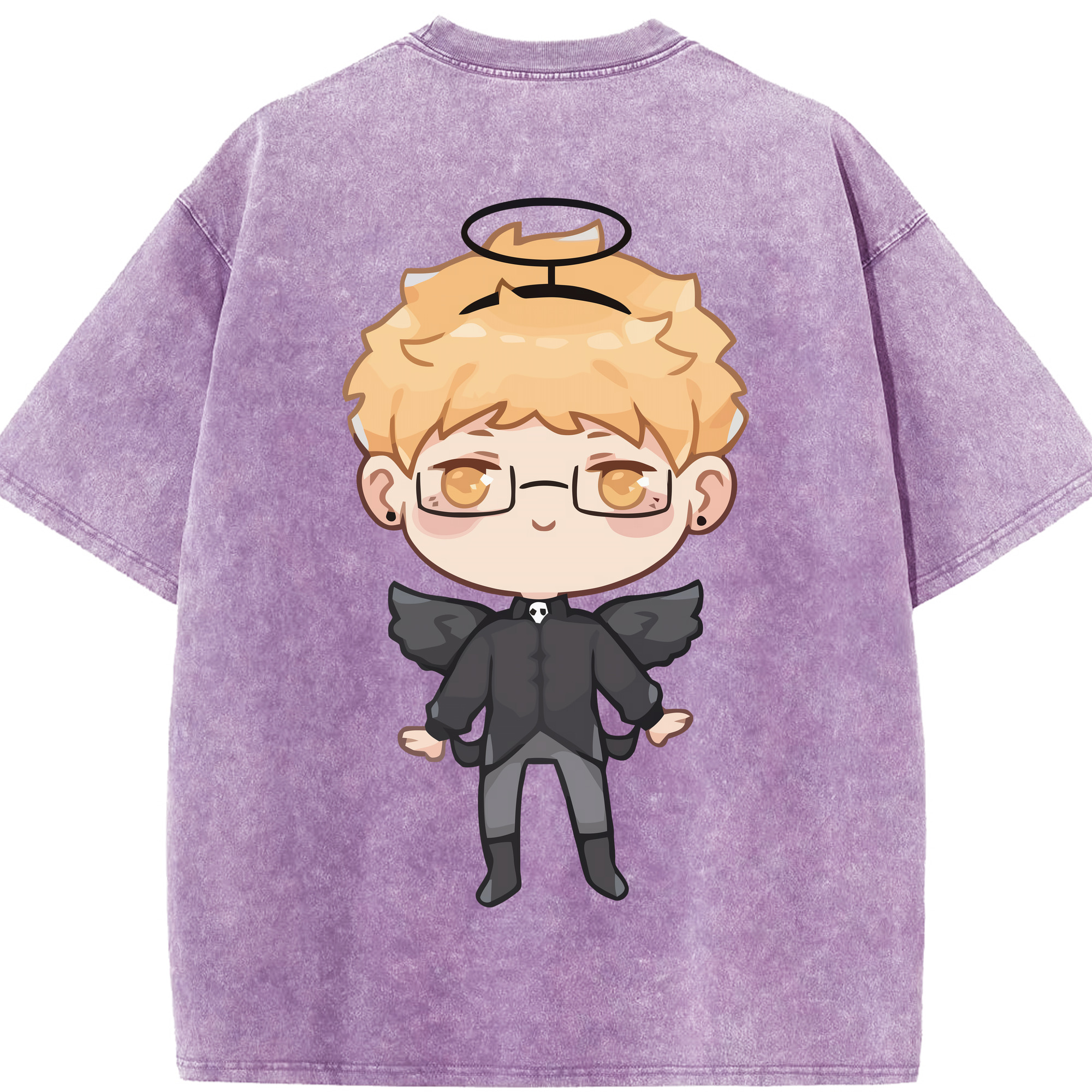 （画像用） ハイキュー!! Haikyu!! 綿100% ヴィンテージ風 半袖Tシャツ（背面プリント）
