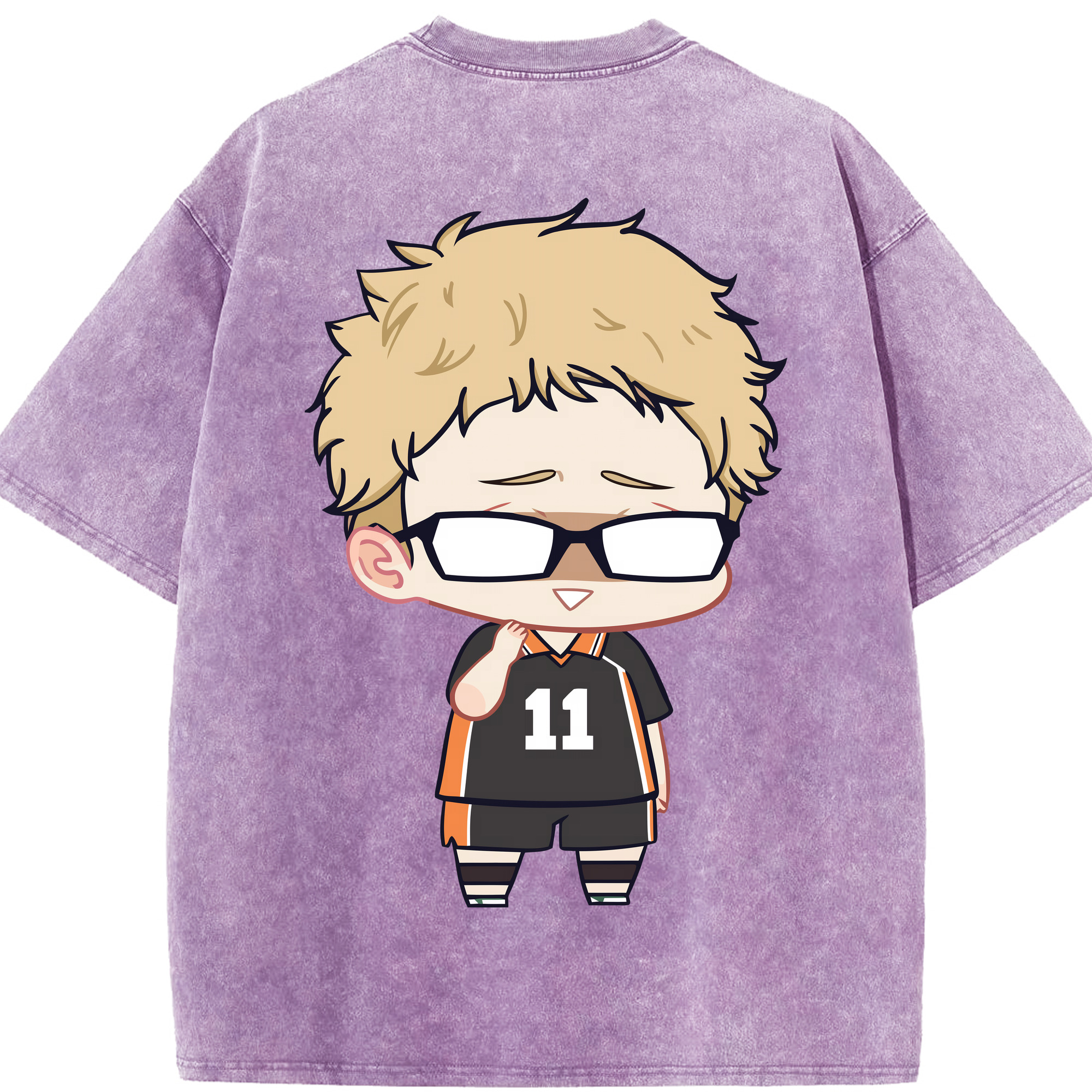 （画像用） ハイキュー!! Haikyu!! 綿100% ヴィンテージ風 半袖Tシャツ（背面プリント）