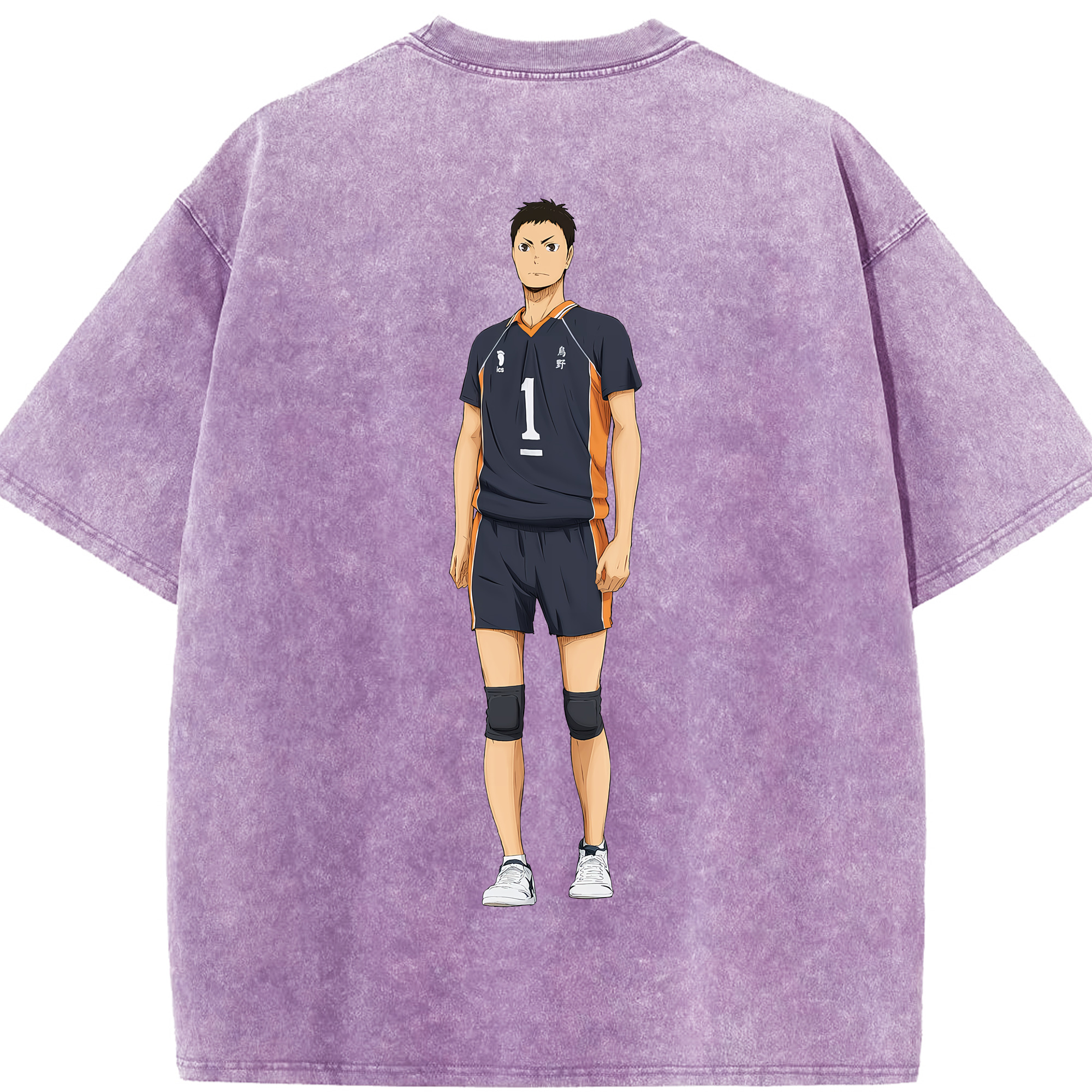 （画像用） ハイキュー!! Haikyu!! 綿100% ヴィンテージ風 半袖Tシャツ（背面プリント）