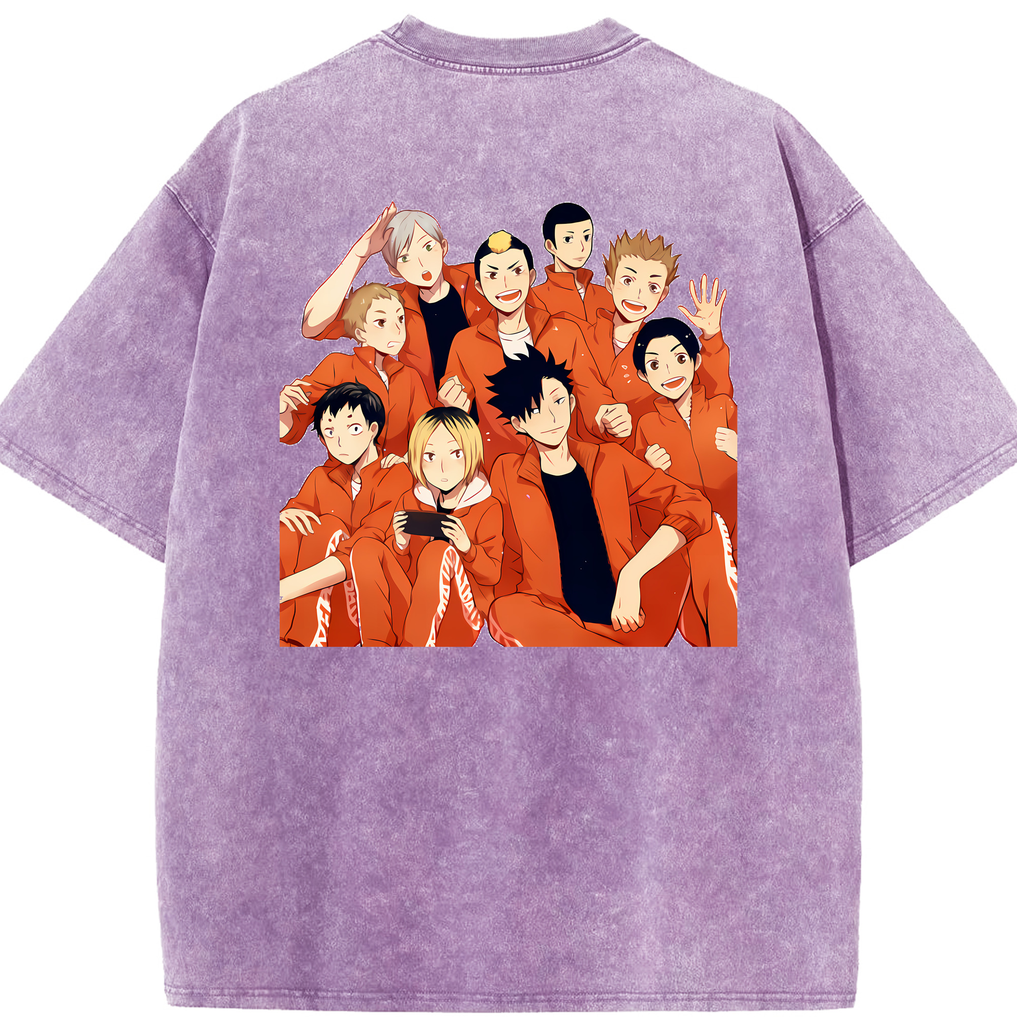 （画像用） ハイキュー!! Haikyu!! 綿100% ヴィンテージ風 半袖Tシャツ（背面プリント）