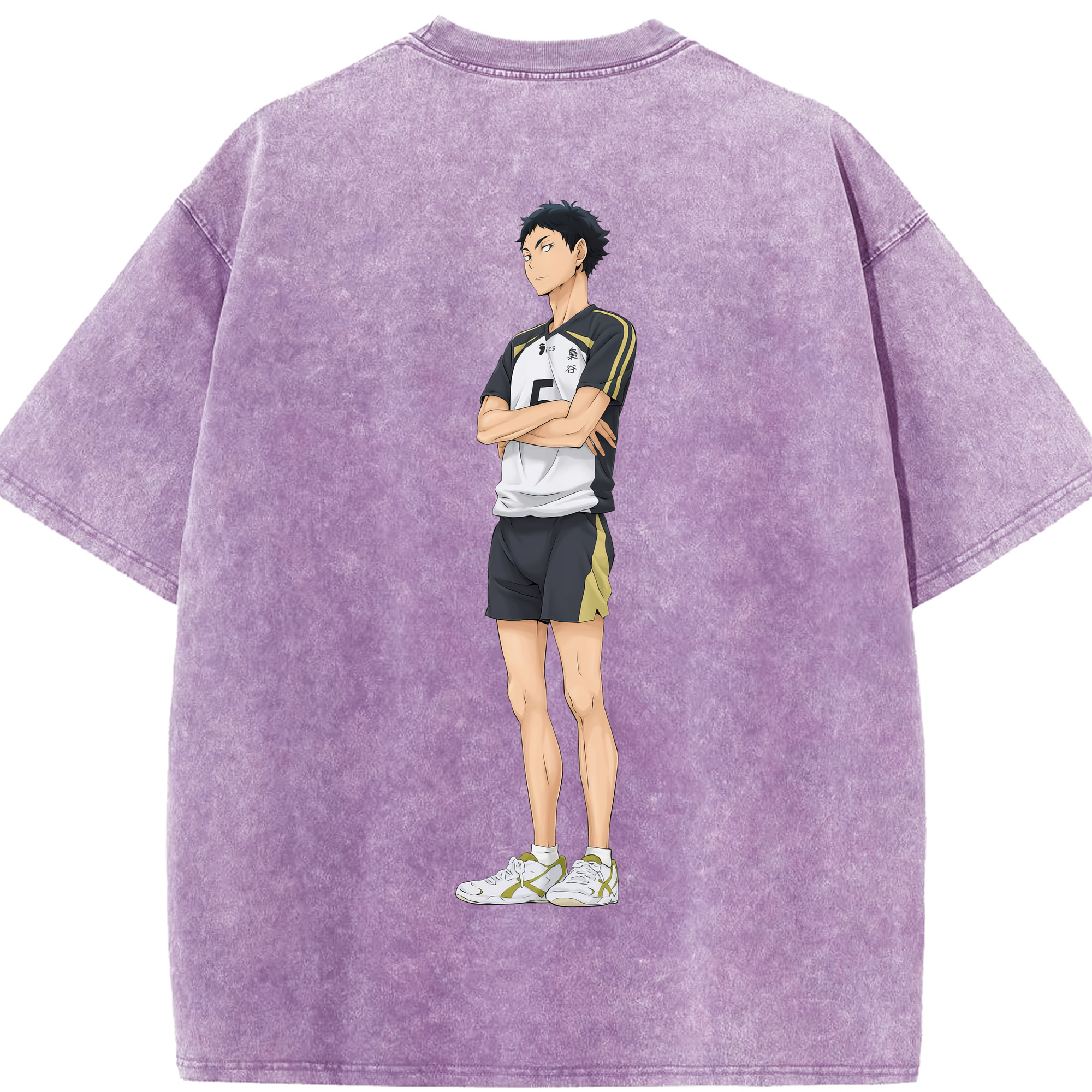 （画像用） ハイキュー!! Haikyu!! 綿100% ヴィンテージ風 半袖Tシャツ（背面プリント）