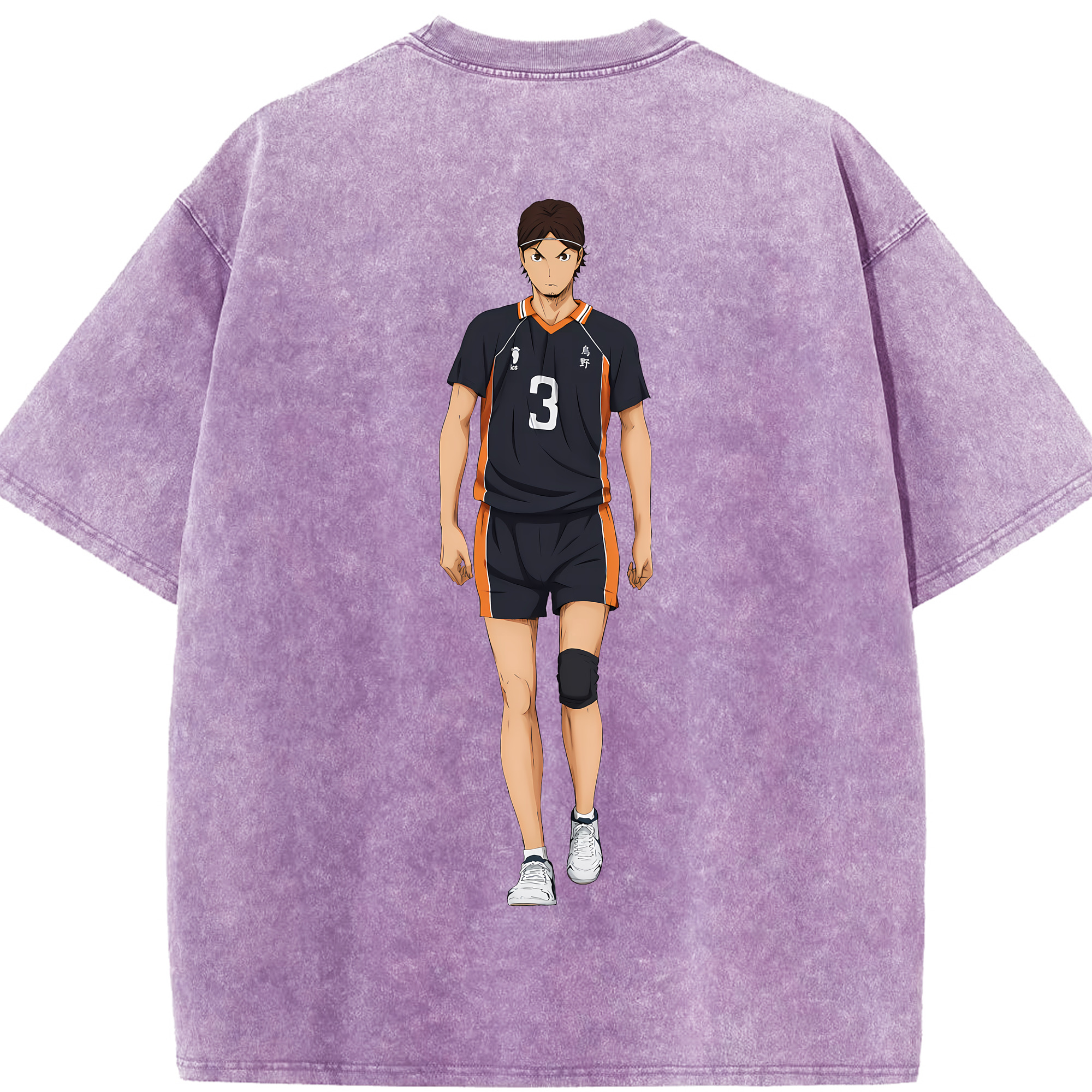 （画像用） ハイキュー!! Haikyu!! 綿100% ヴィンテージ風 半袖Tシャツ（背面プリント）